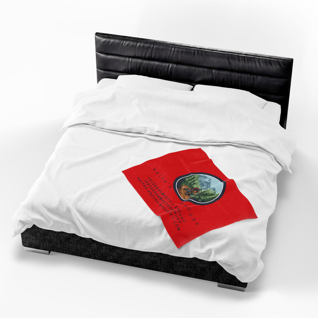Enduro Motorcycle Velveteen Plush Blanket — Keith's Enduro Logo Throw