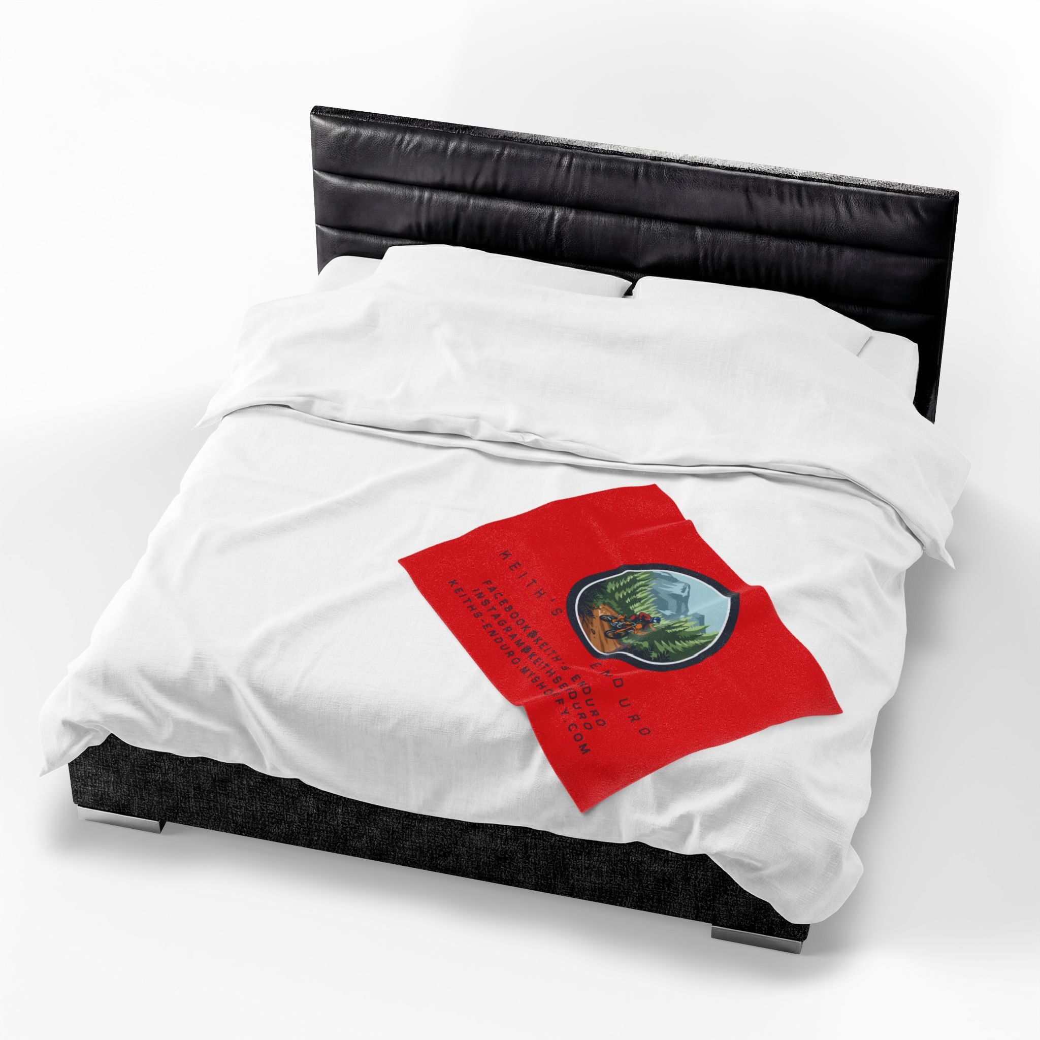 Enduro Motorcycle Velveteen Plush Blanket — Keith's Enduro Logo Throw