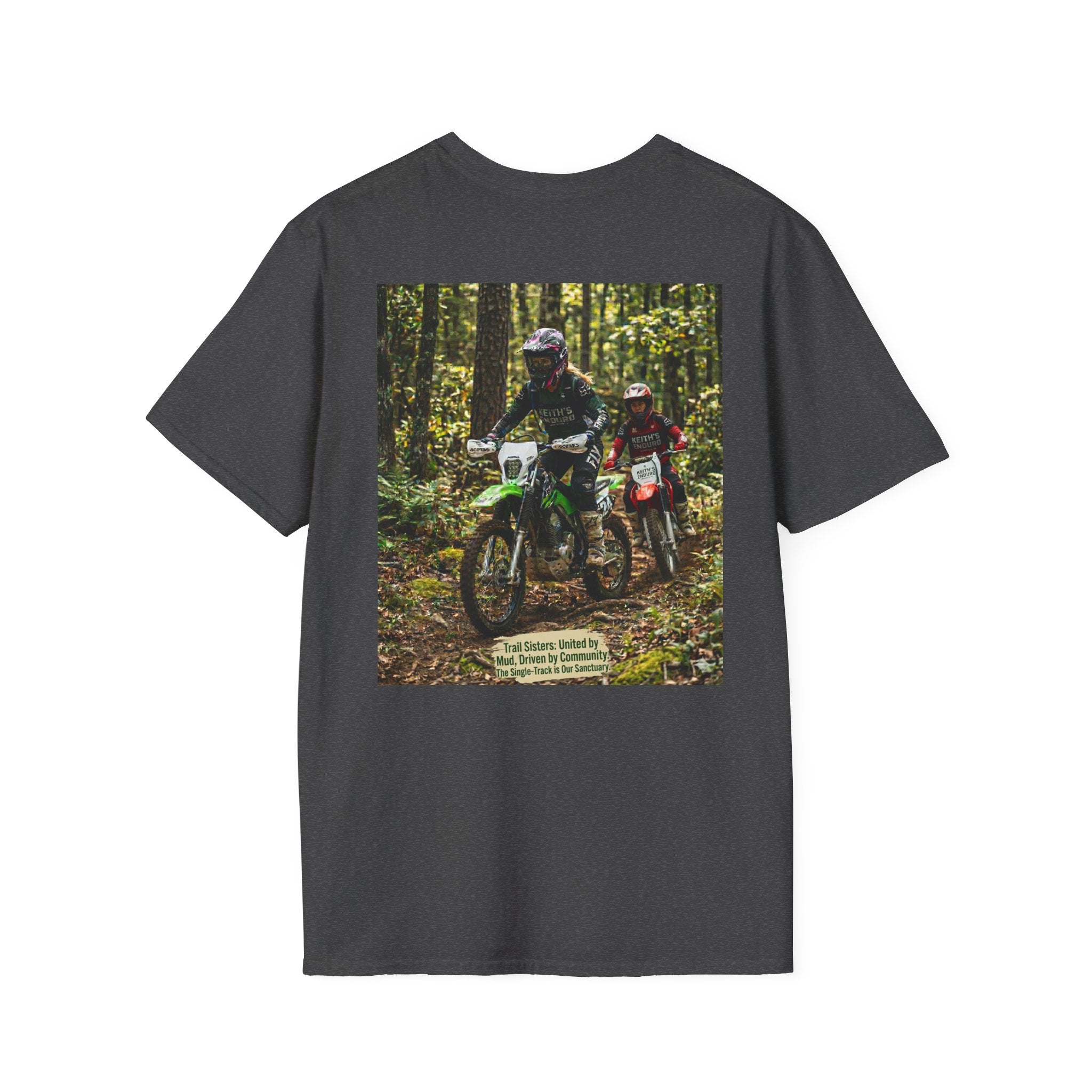Women's dirt bike T-Shirt — "Trail Sisters" graphic Dirt Bike Tee