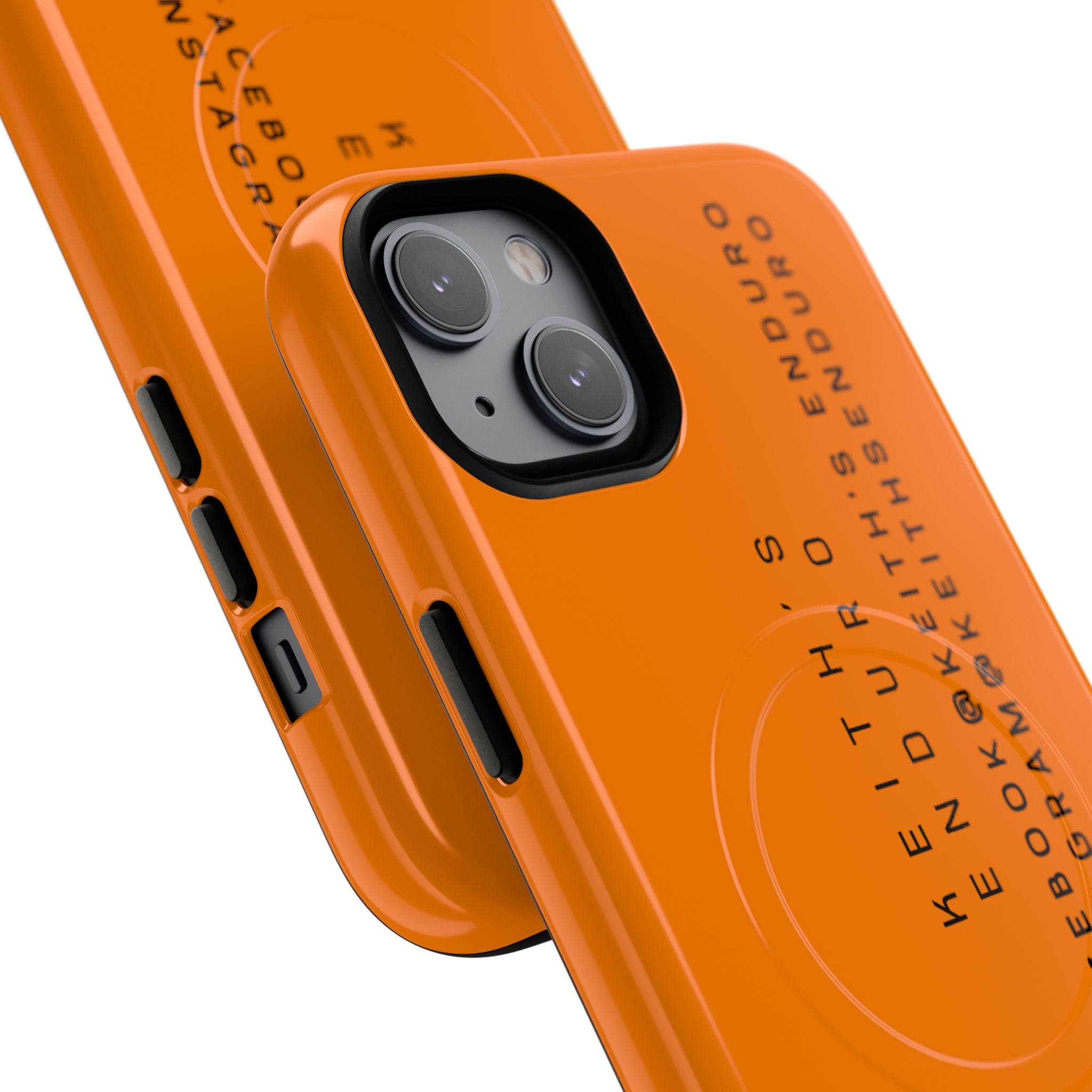 Tough Magnetic Phone Case — Orange Adventure Design with ‘Keith’s Enduro’ Logo