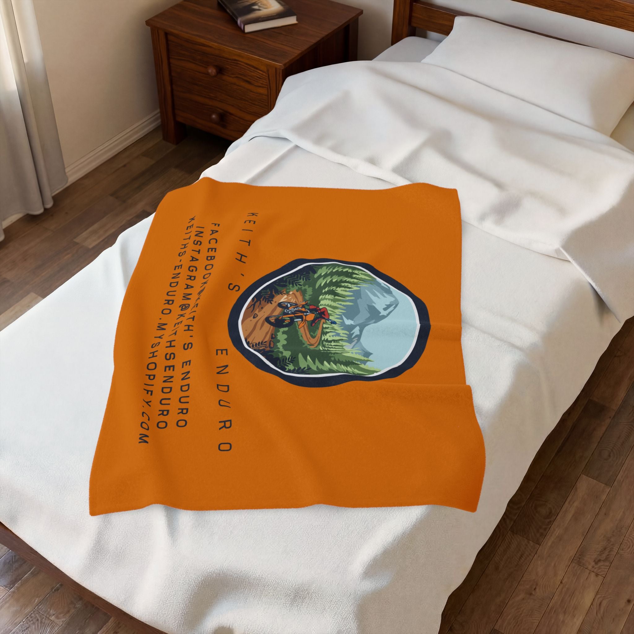Plush Blanket — Keith's Enduro Dirt Biking Logo Throw