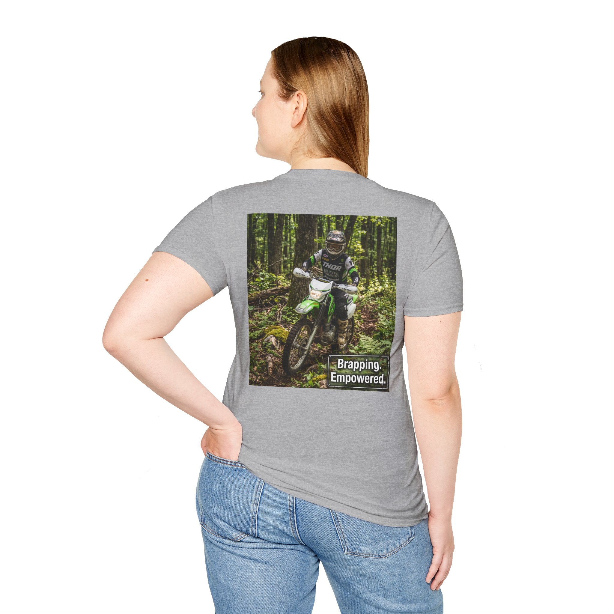 Women's Dirt Bike T‑Shirt — "Brapping Empowered" Graphic Tee