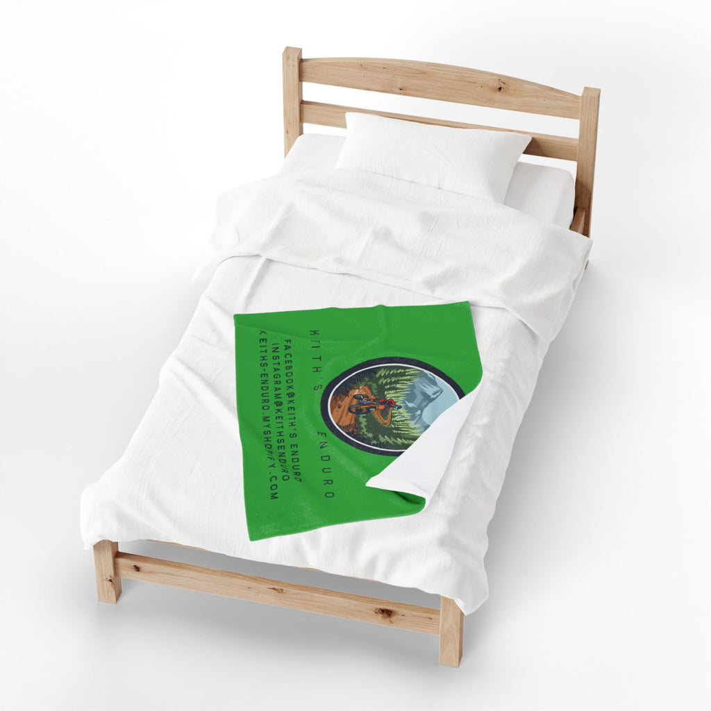 Enduro Motorcycle Velveteen Plush Blanket — Keith's Enduro design