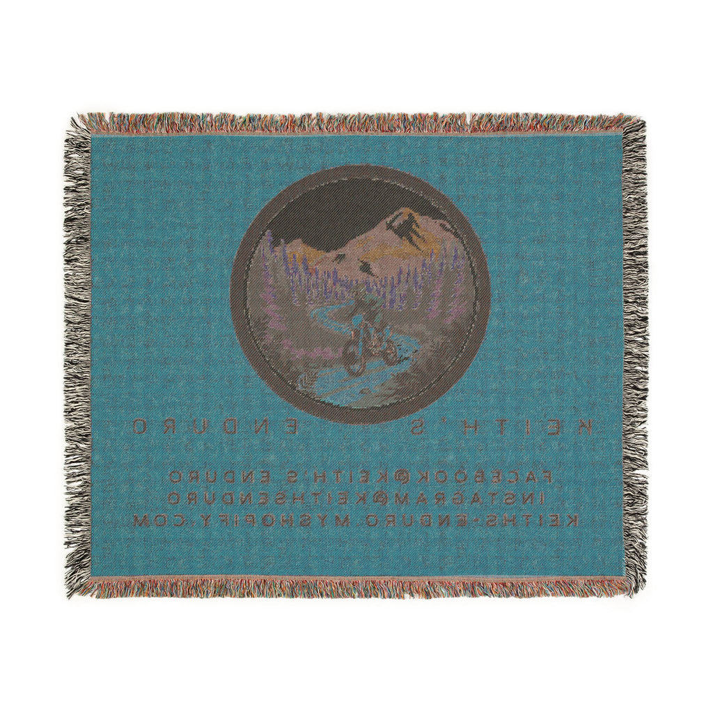 Woven Blanket —  Dirt Bike Camping Throw (Keith's Enduro)