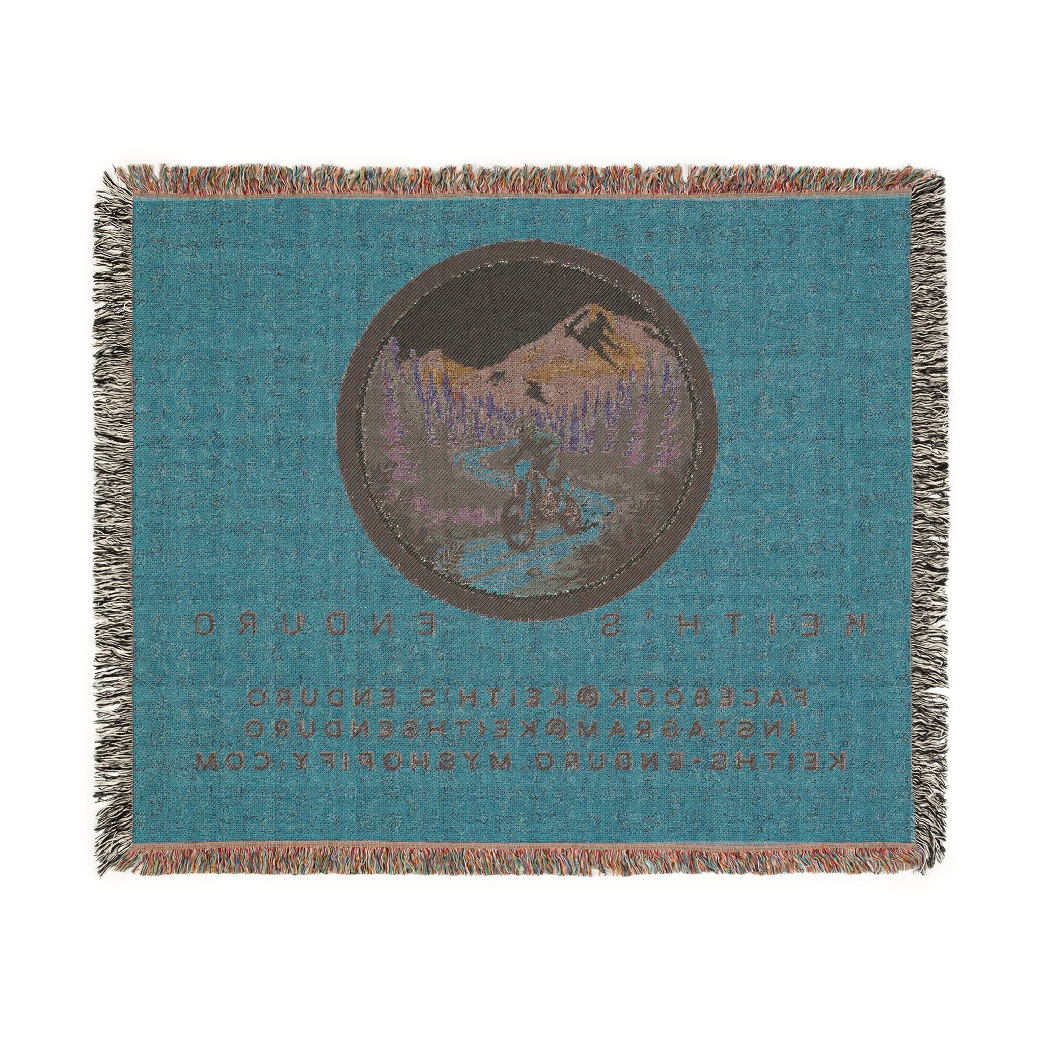 Woven Blanket —  Dirt Bike Camping Throw (Keith's Enduro)