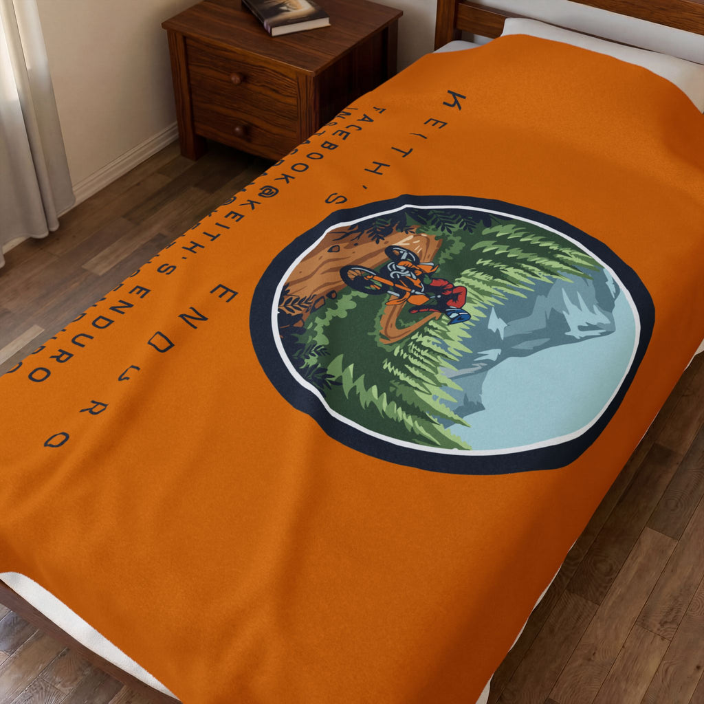 Plush Blanket — Keith's Enduro Dirt Biking Logo Throw