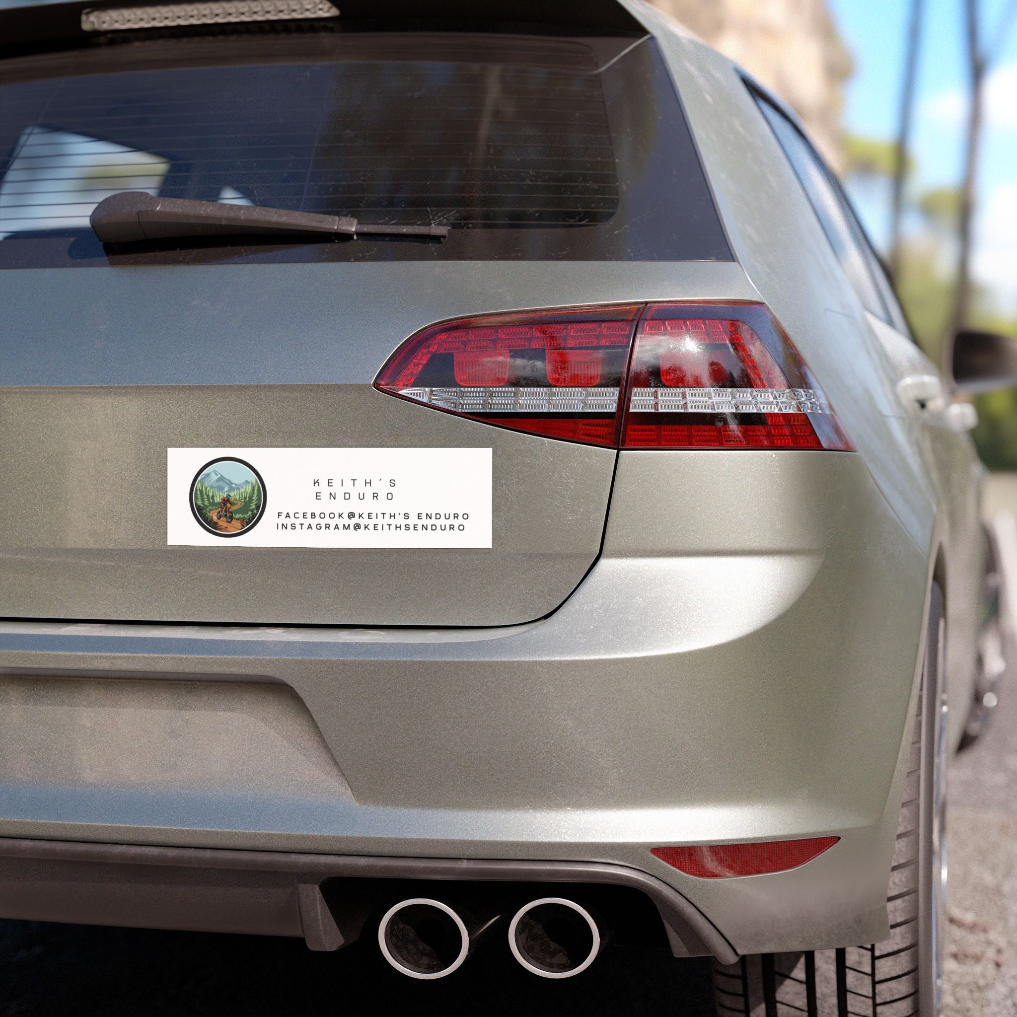 Enduro Rider Car Magnet — Keith's Enduro Logo & Social Handle Decal