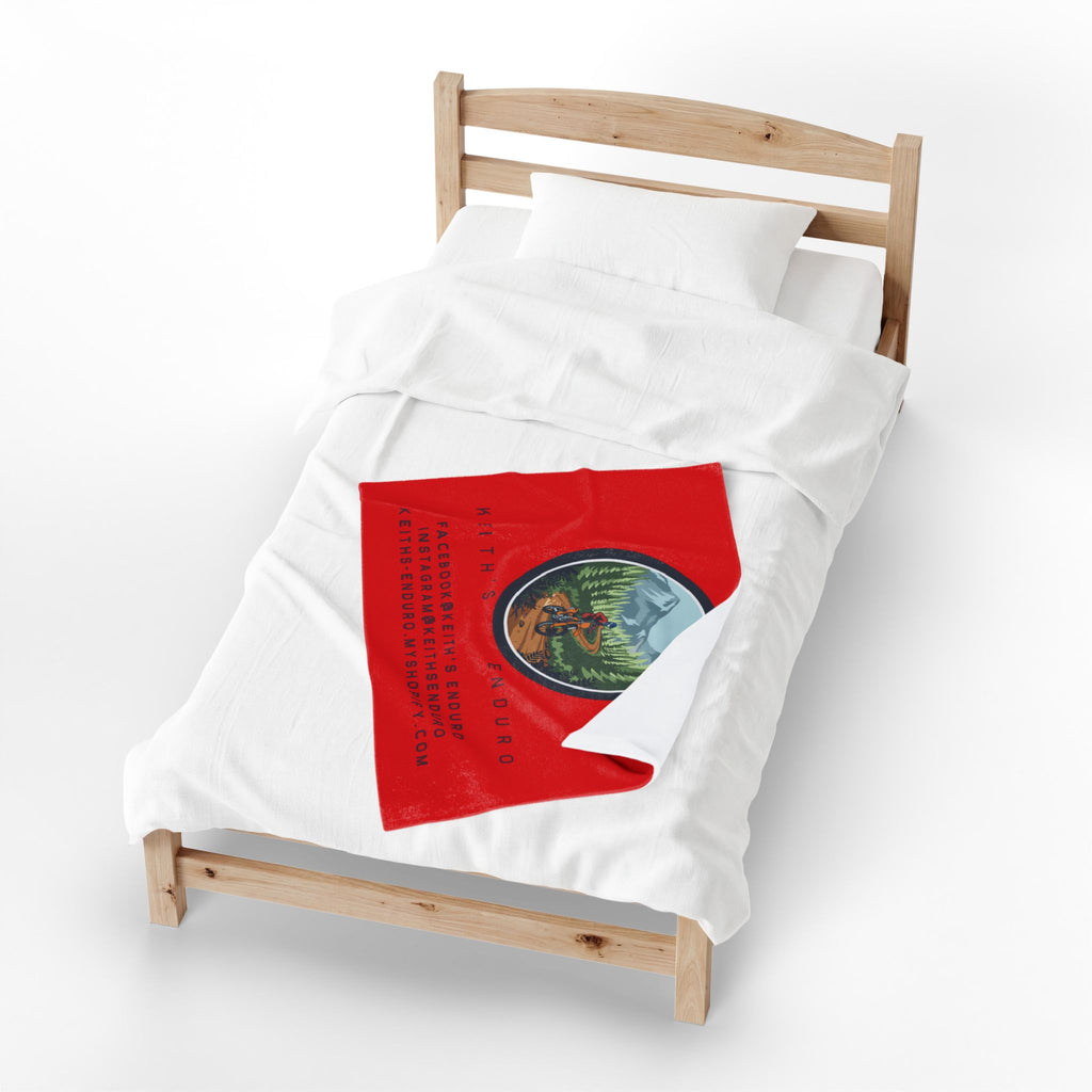 Enduro Motorcycle Velveteen Plush Blanket — Keith's Enduro Logo Throw