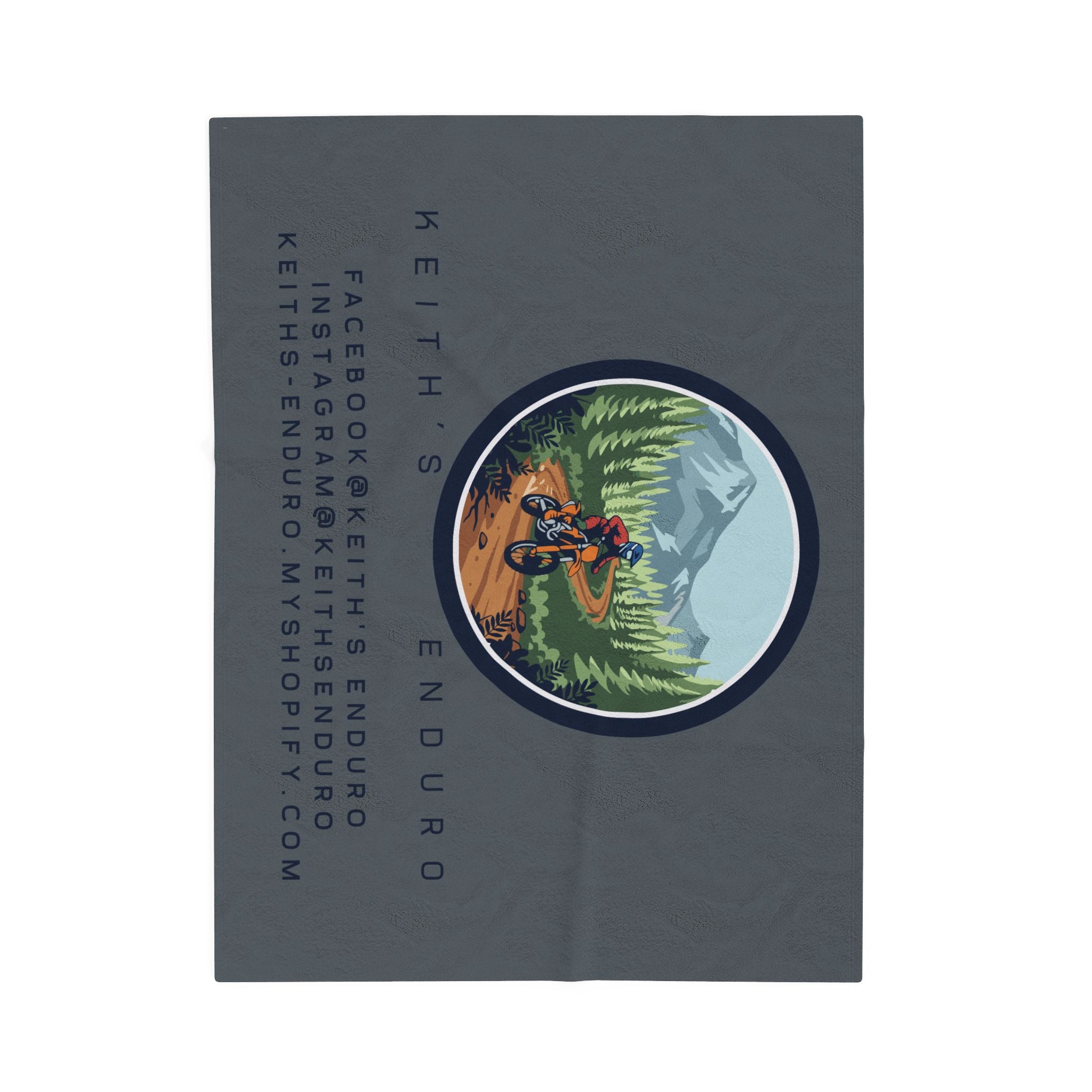 Velveteen Plush Blanket - Keith's Enduro Dirt Bike Mountain Ride Design