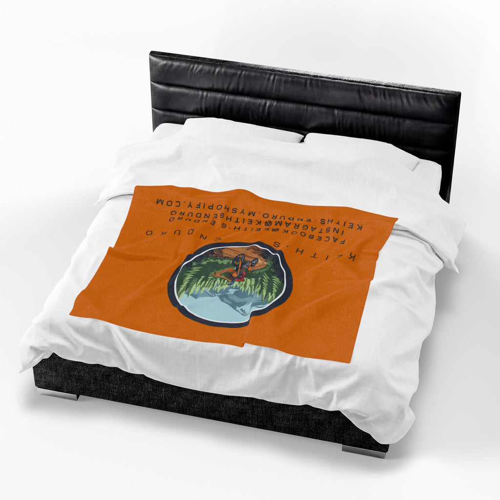 Plush Blanket — Keith's Enduro Dirt Biking Logo Throw