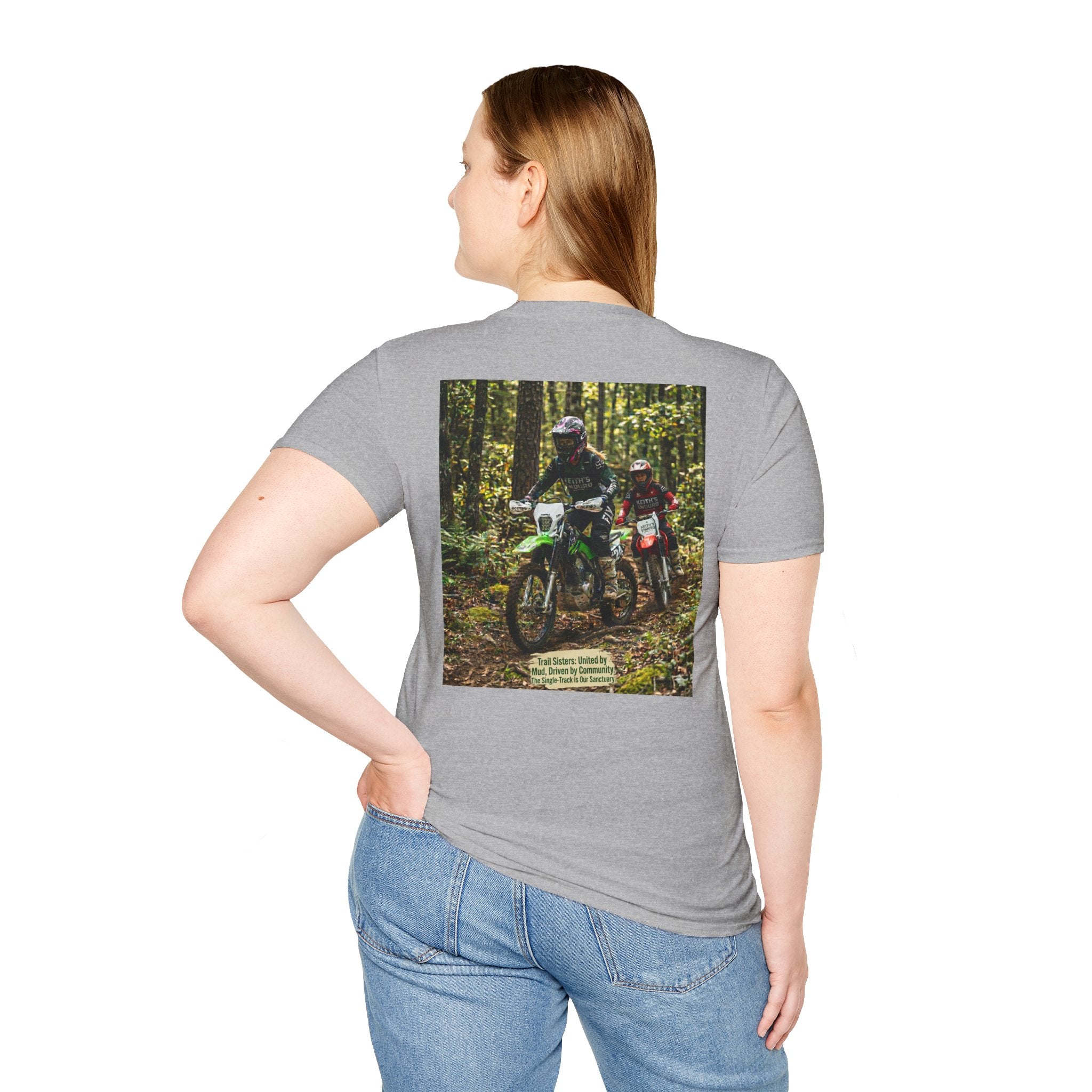 Women's dirt bike T-Shirt — "Trail Sisters" graphic Dirt Bike Tee