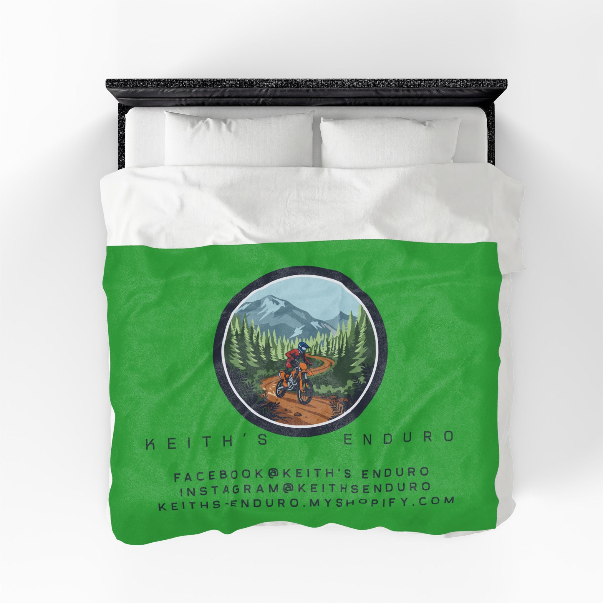 Enduro Motorcycle Velveteen Plush Blanket — Keith's Enduro design