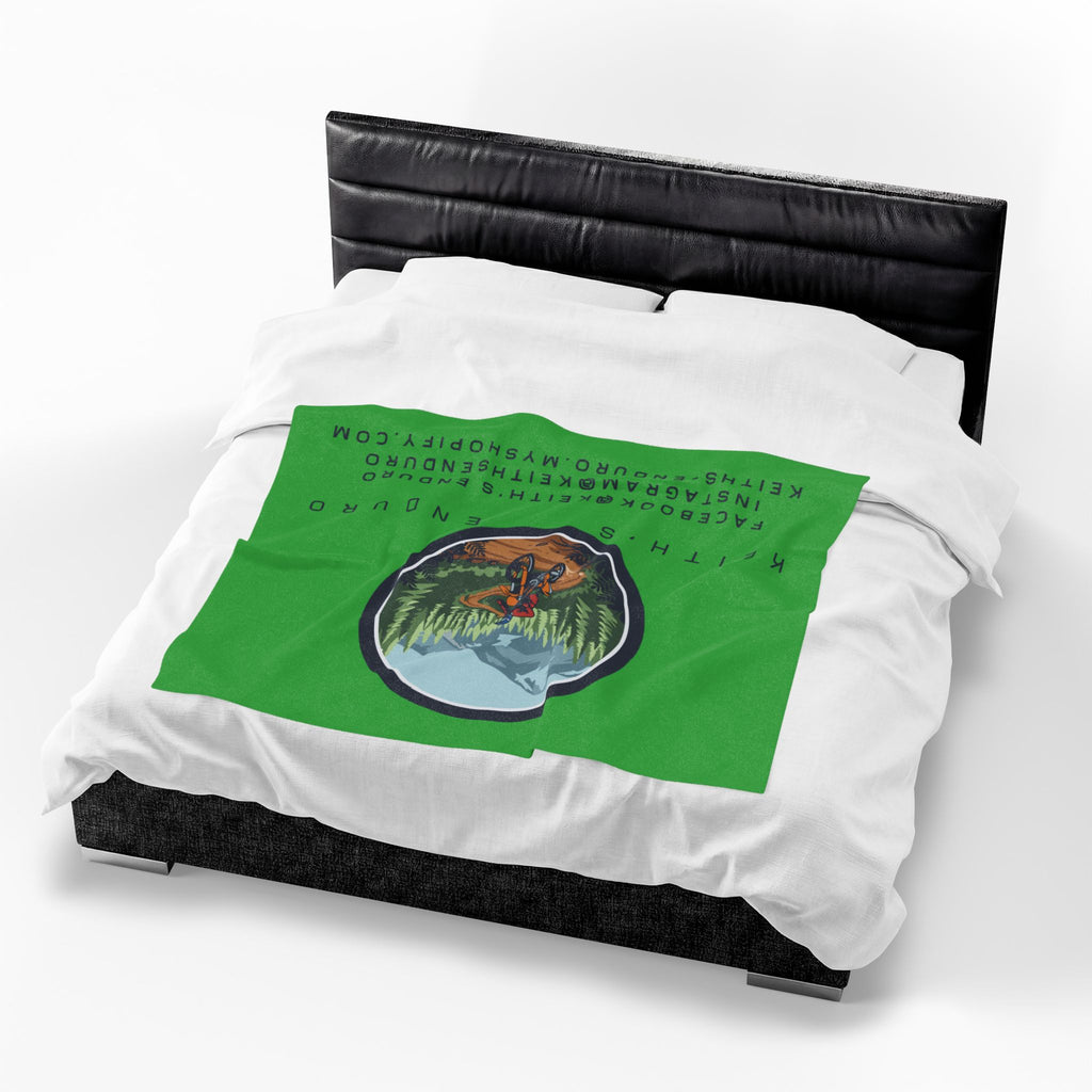 Enduro Motorcycle Velveteen Plush Blanket — Keith's Enduro design