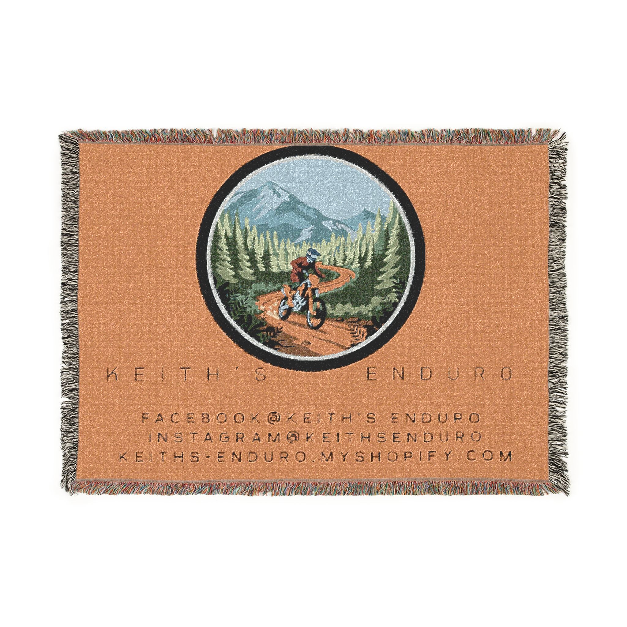 Woven Blanket —  Dirt Bike Camping Throw (Keith's Enduro)