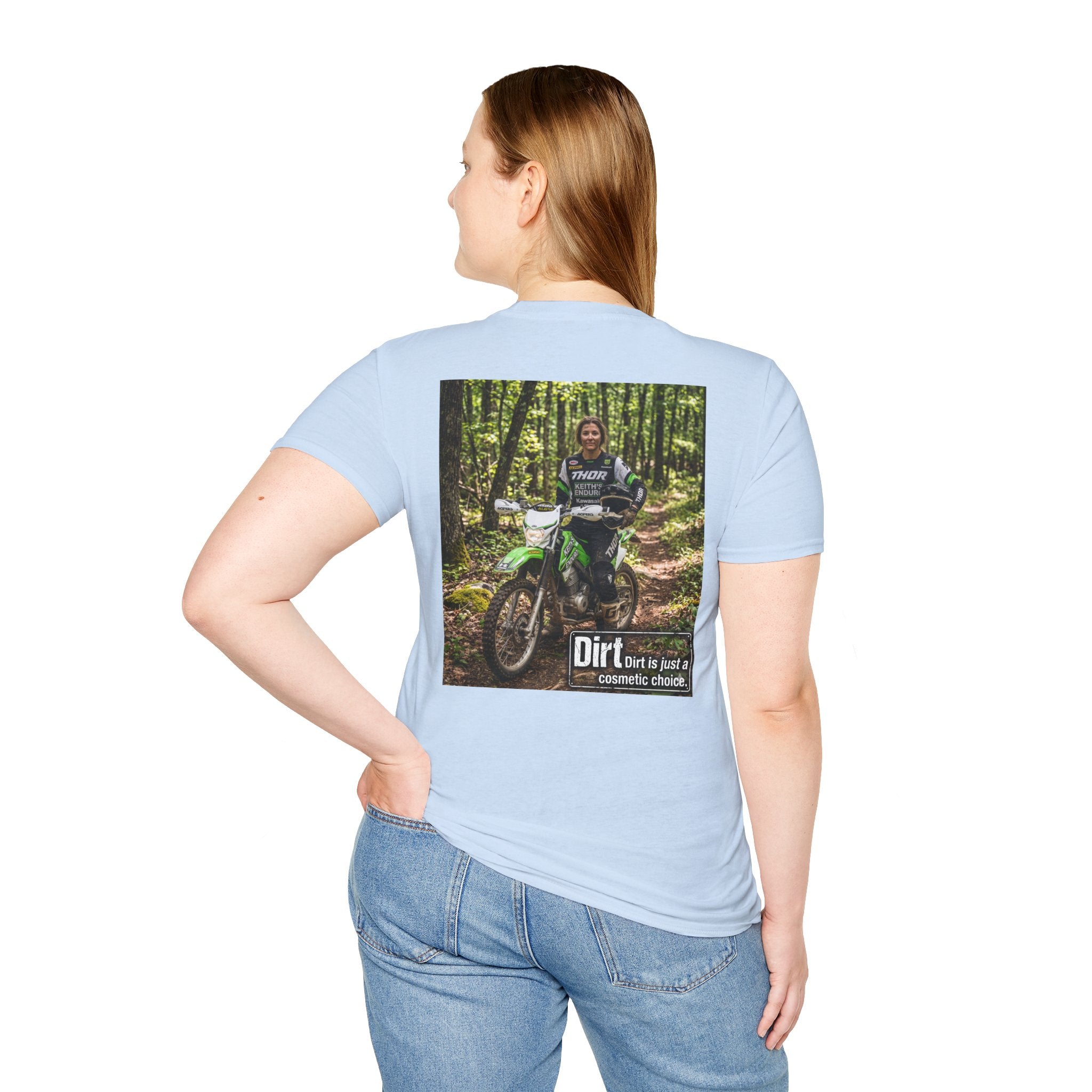 Women's Dirt bike Graphic T‑Shirt — "Dirt is a Cosmetic Choice" Tee
