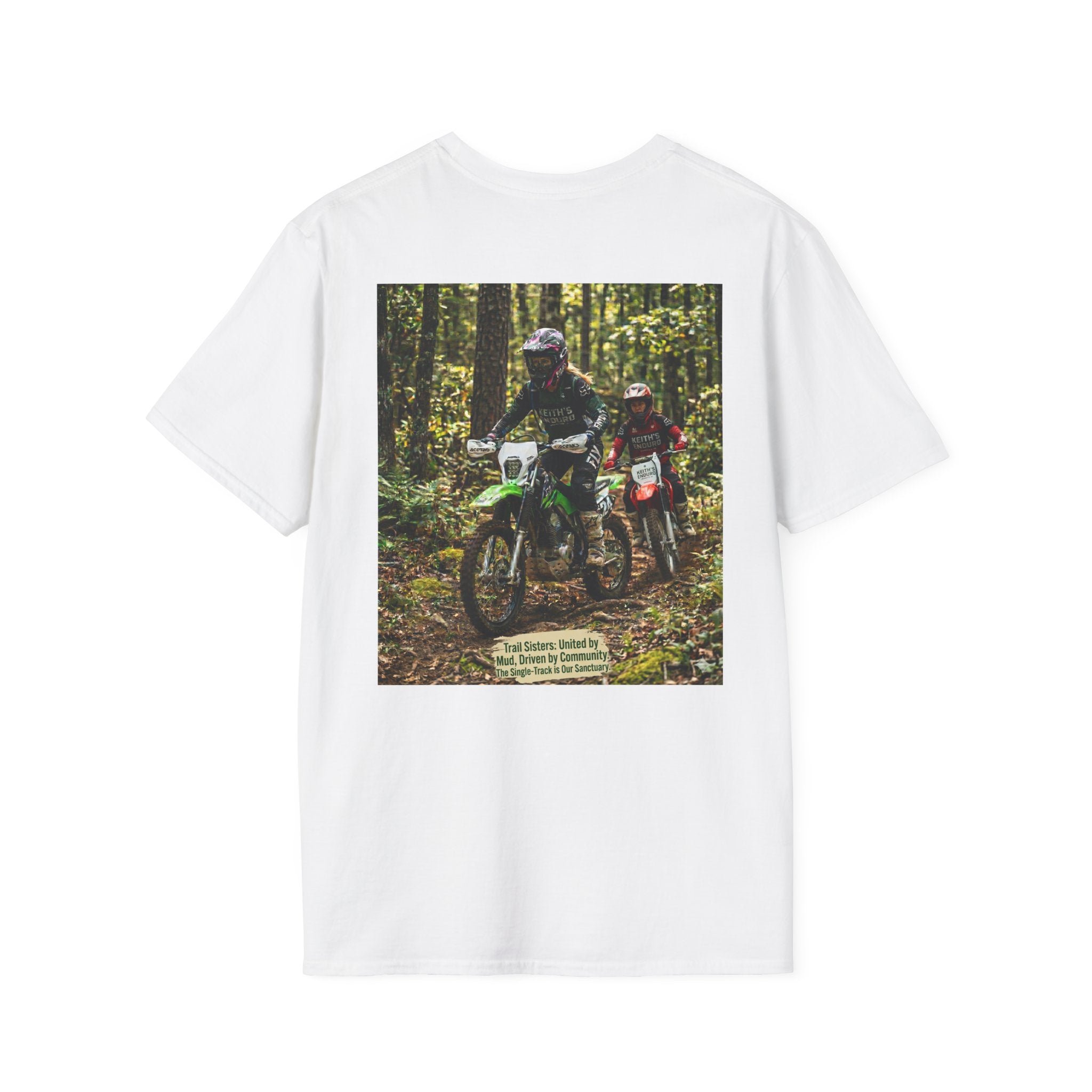 Women's dirt bike T-Shirt — "Trail Sisters" graphic Dirt Bike Tee