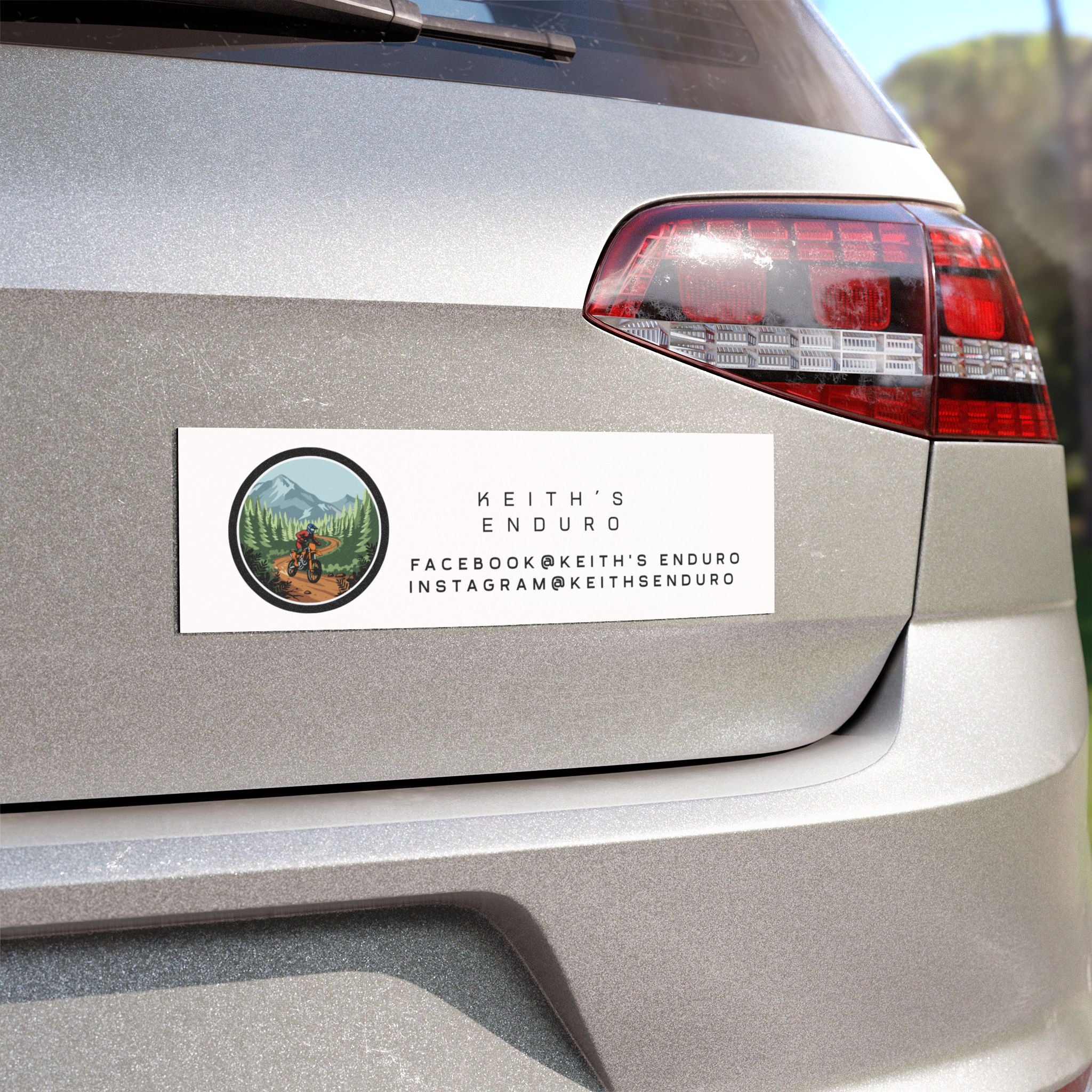 Enduro Rider Car Magnet — Keith's Enduro Logo & Social Handle Decal