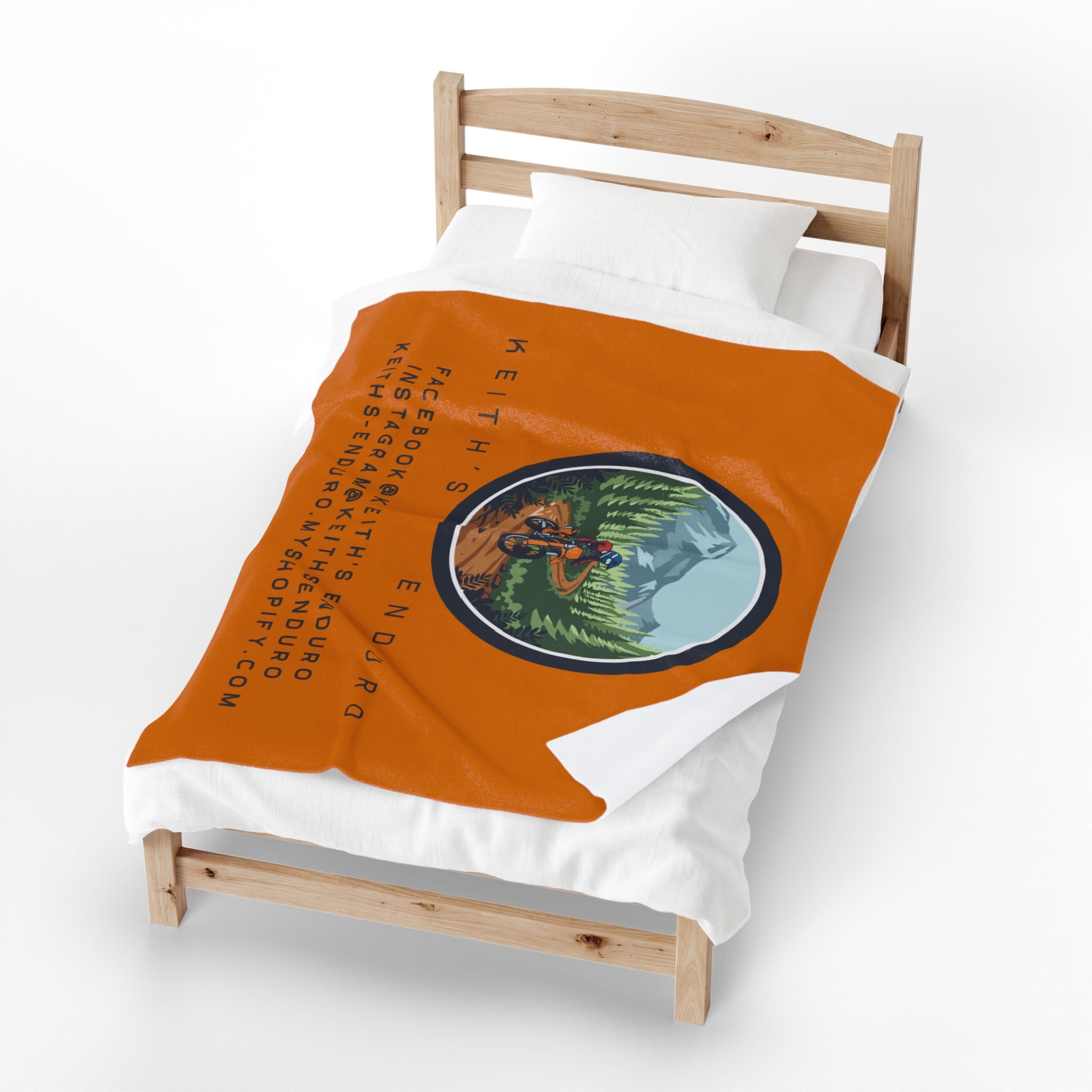 Plush Blanket — Keith's Enduro Dirt Biking Logo Throw