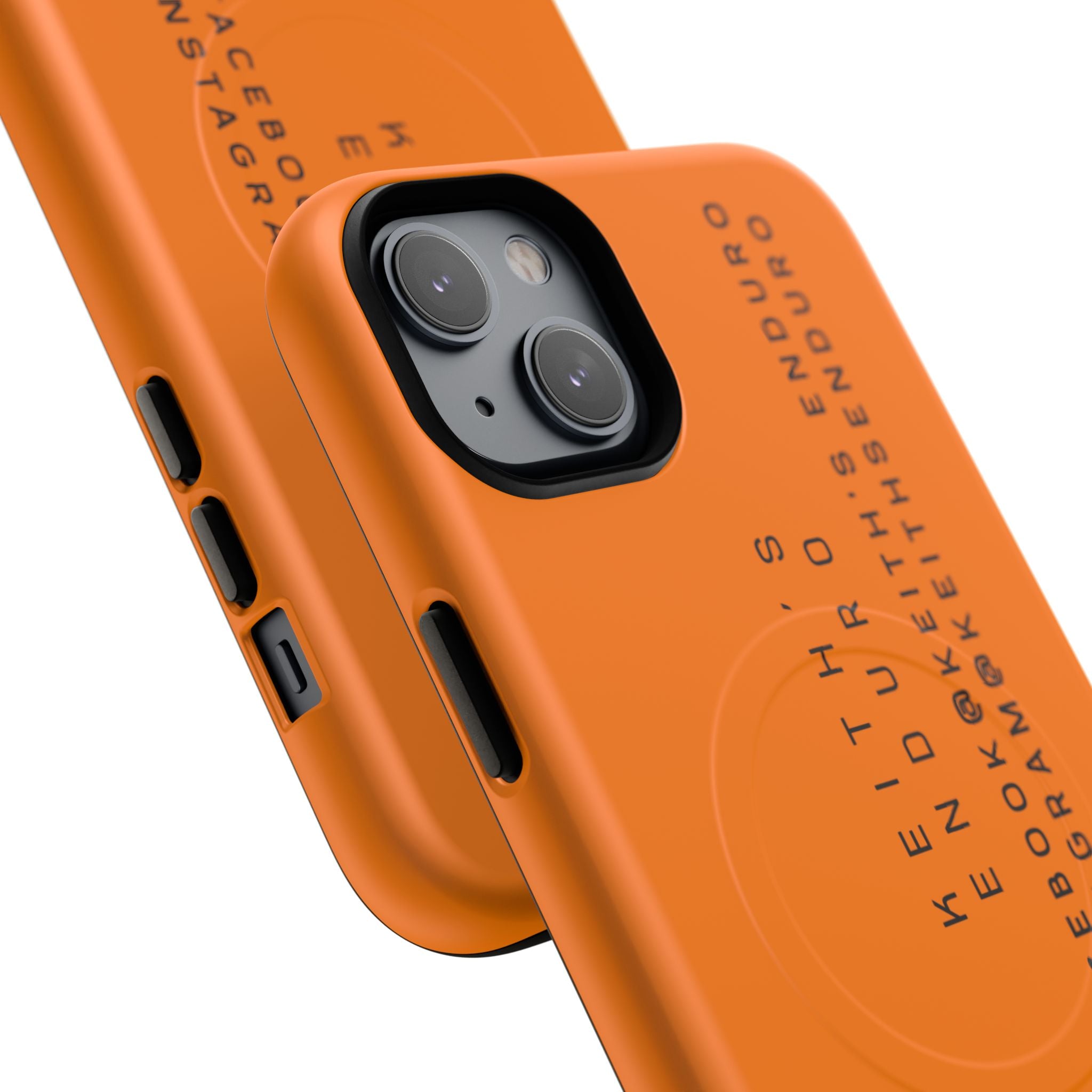 Tough Magnetic Phone Case — Orange Adventure Design with ‘Keith’s Enduro’ Logo
