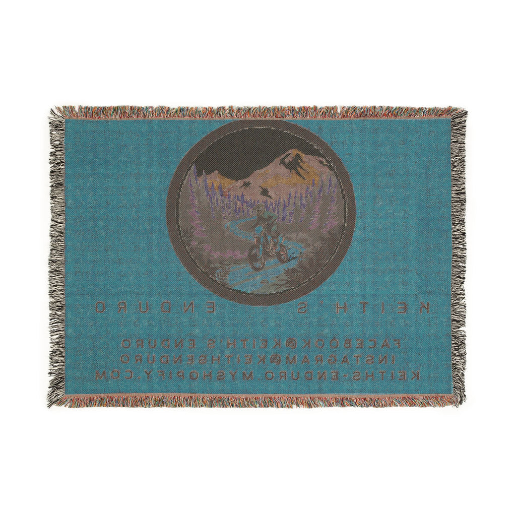 Woven Blanket —  Dirt Bike Camping Throw (Keith's Enduro)