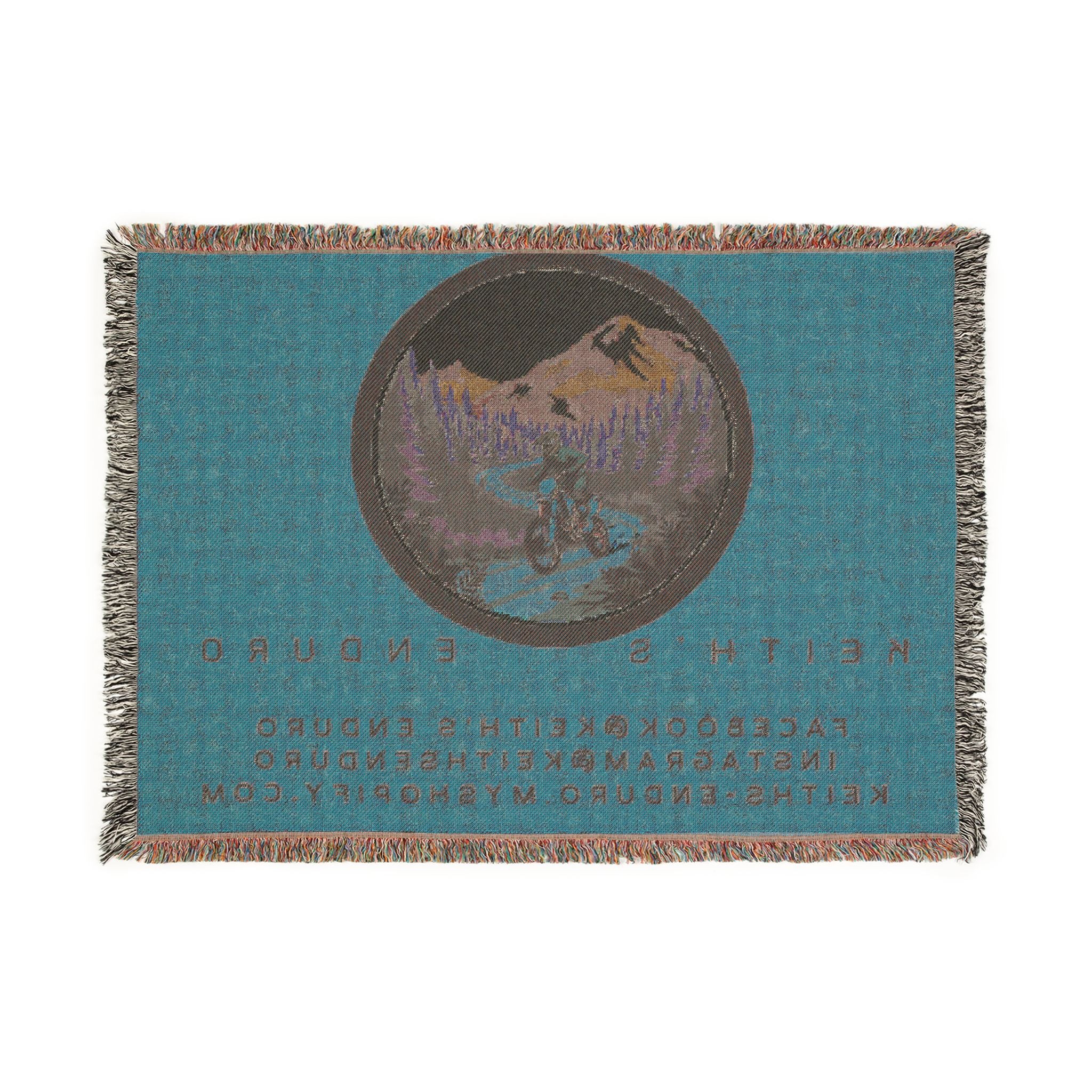Woven Blanket —  Dirt Bike Camping Throw (Keith's Enduro)