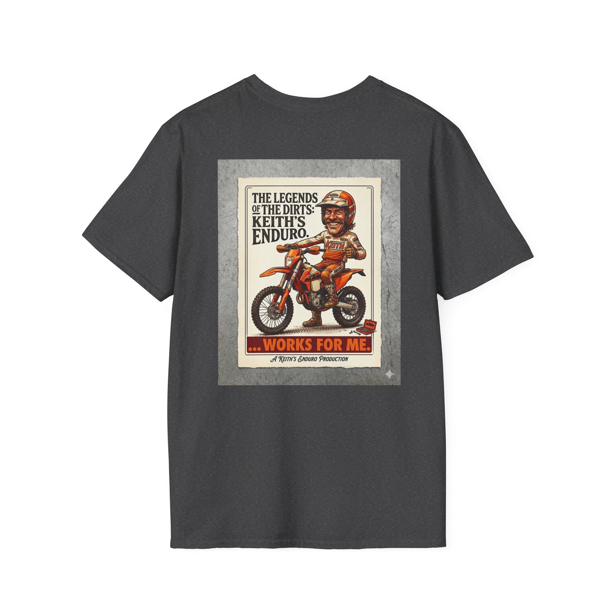 Motorcycle T-Shirt — Vintage 'The Legends of the Dirt: Keith's Enduro' Graphic