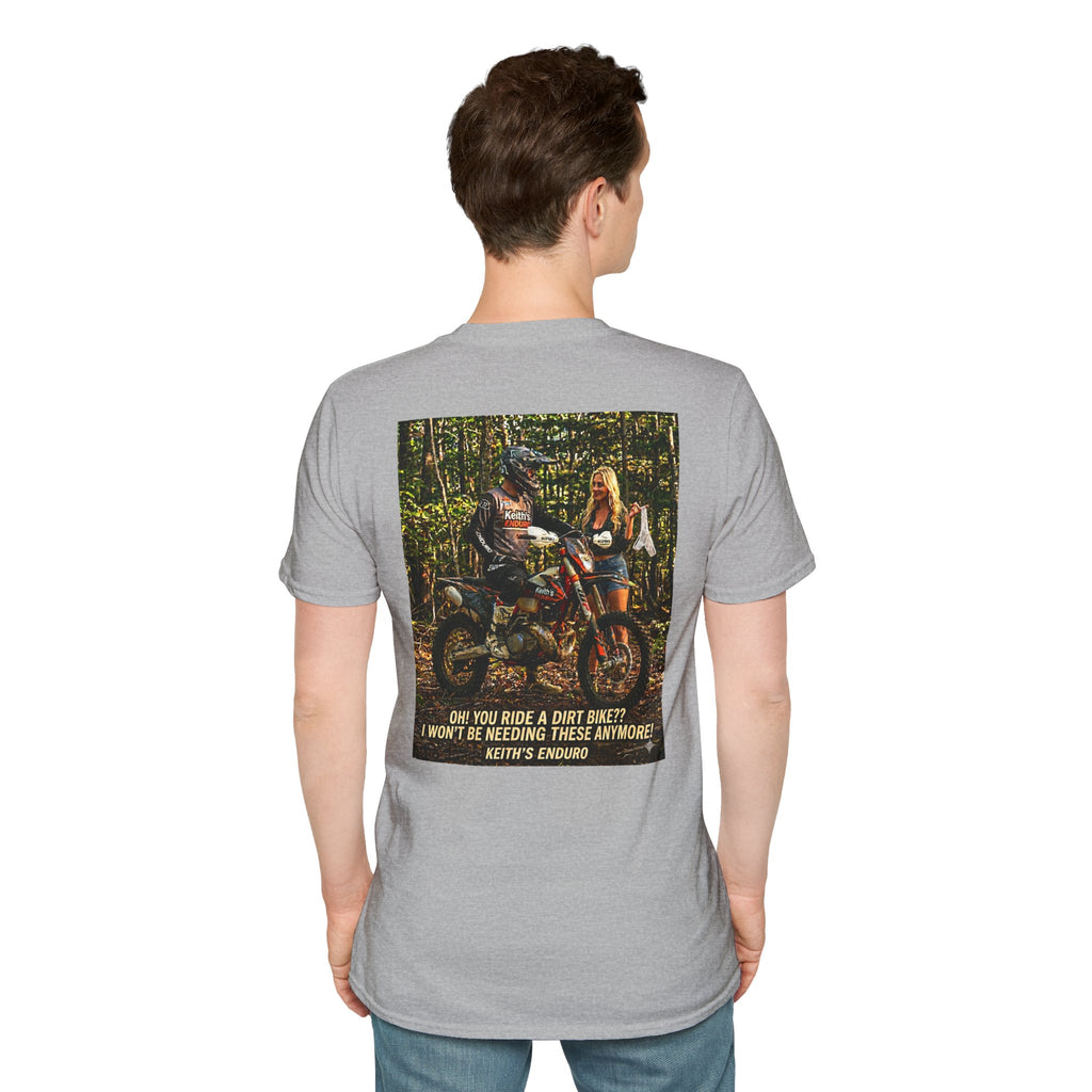 " I won't be needing these"  T‑Shirt — Sexy graphic Dirt Bike Tee