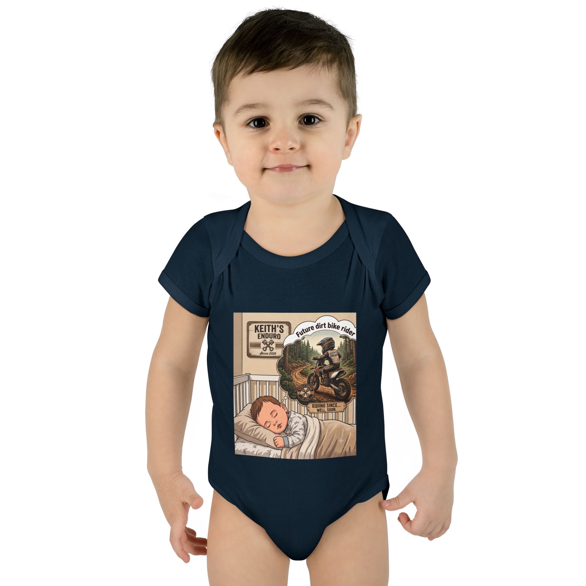 Baby Bodysuit - 'future dirt bike rider' Motorcycle Nursery Onesie