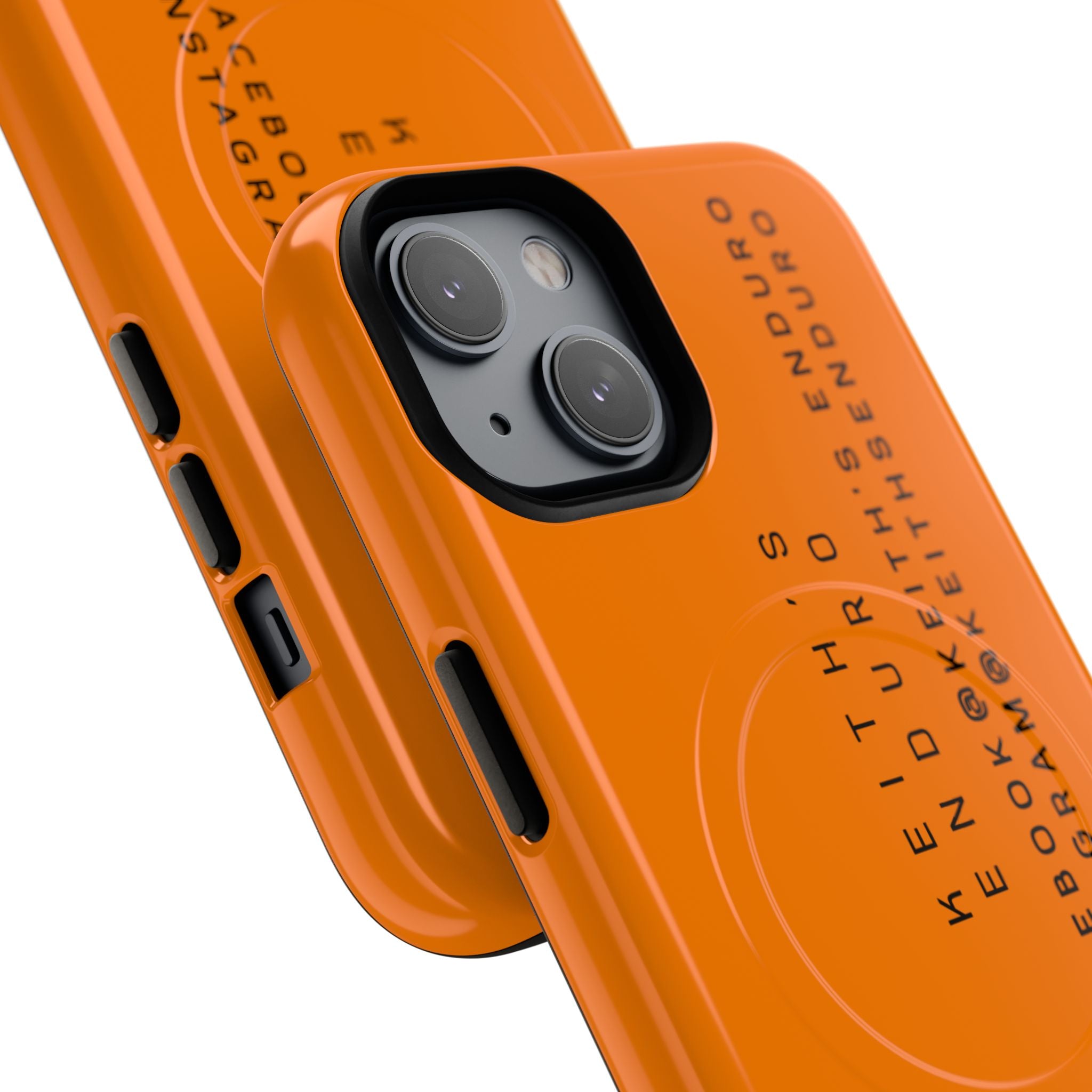 Tough Magnetic Phone Case — Orange Adventure Design with ‘Keith’s Enduro’ Logo