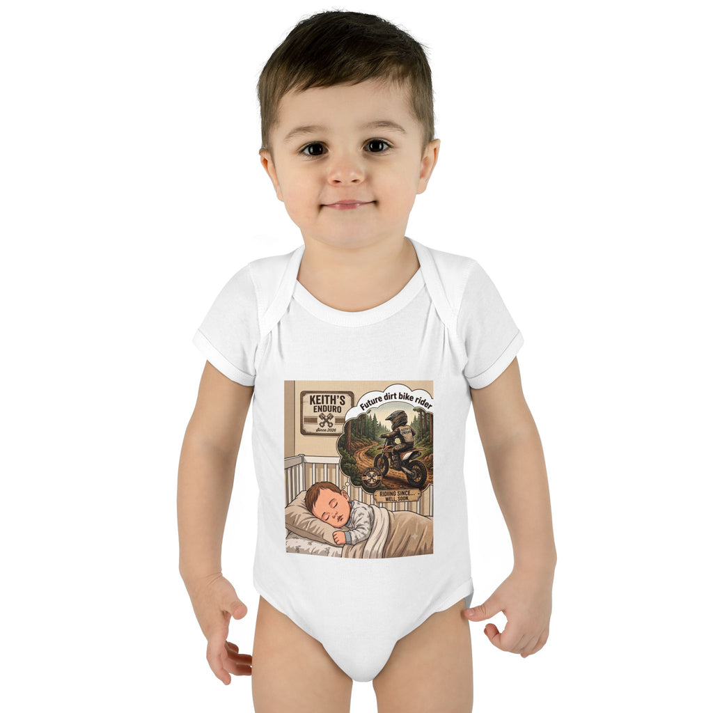 Baby Bodysuit - 'future dirt bike rider' Motorcycle Nursery Onesie