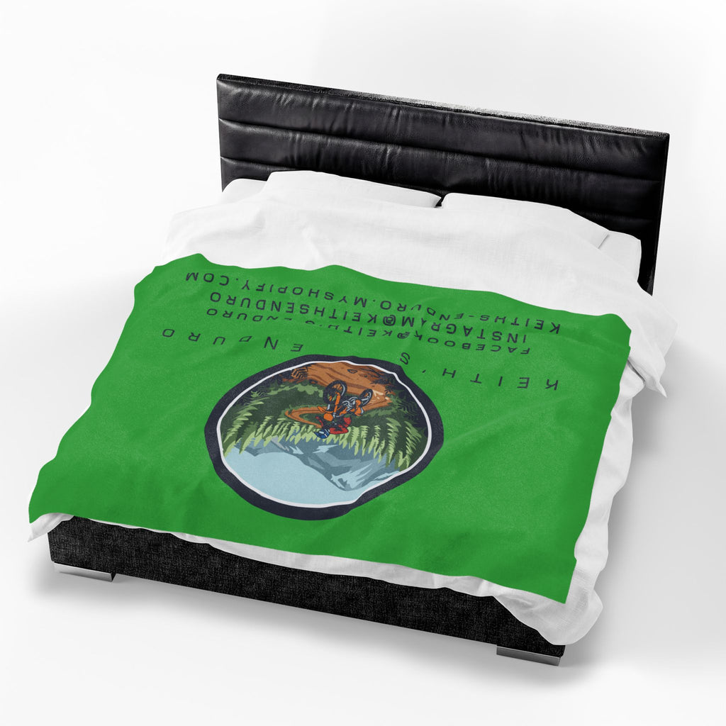 Enduro Motorcycle Velveteen Plush Blanket — Keith's Enduro design
