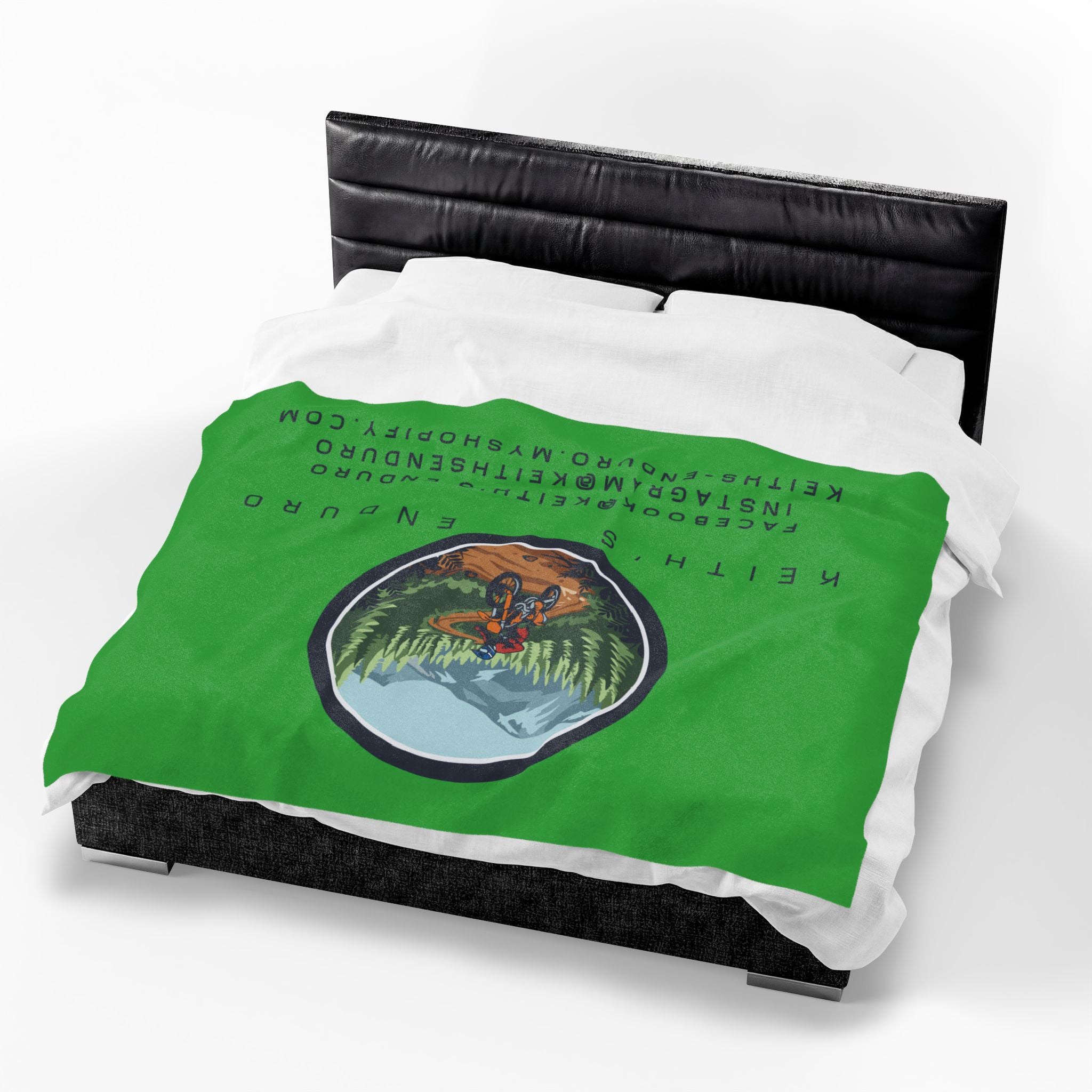 Enduro Motorcycle Velveteen Plush Blanket — Keith's Enduro design