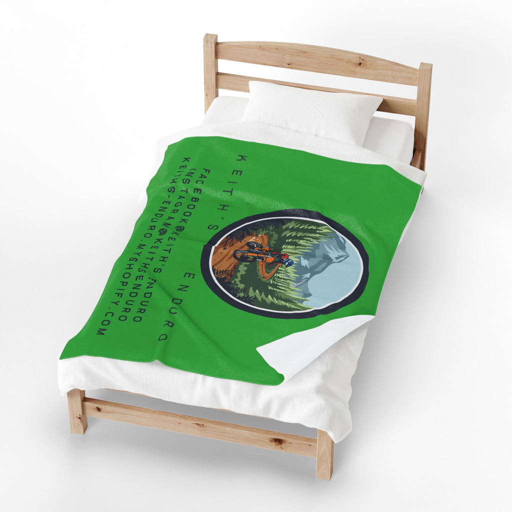 Enduro Motorcycle Velveteen Plush Blanket — Keith's Enduro design