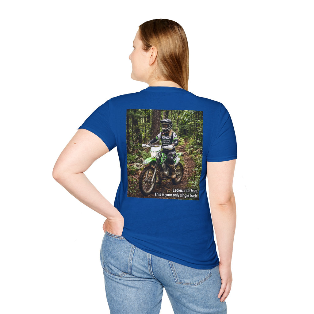 Women's Dirt Bike T-Shirt — "Ladies, ride hard" Tee