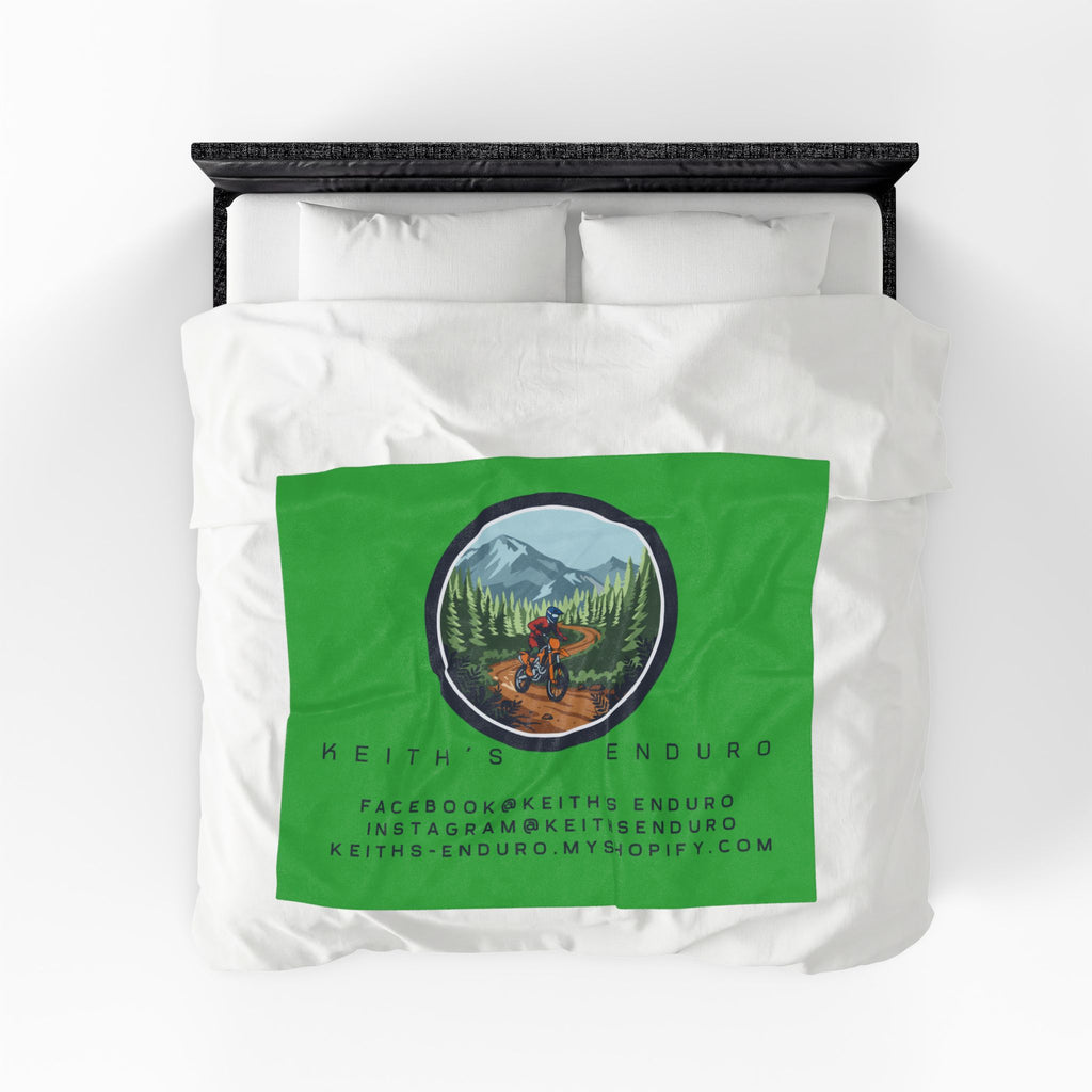 Enduro Motorcycle Velveteen Plush Blanket — Keith's Enduro design