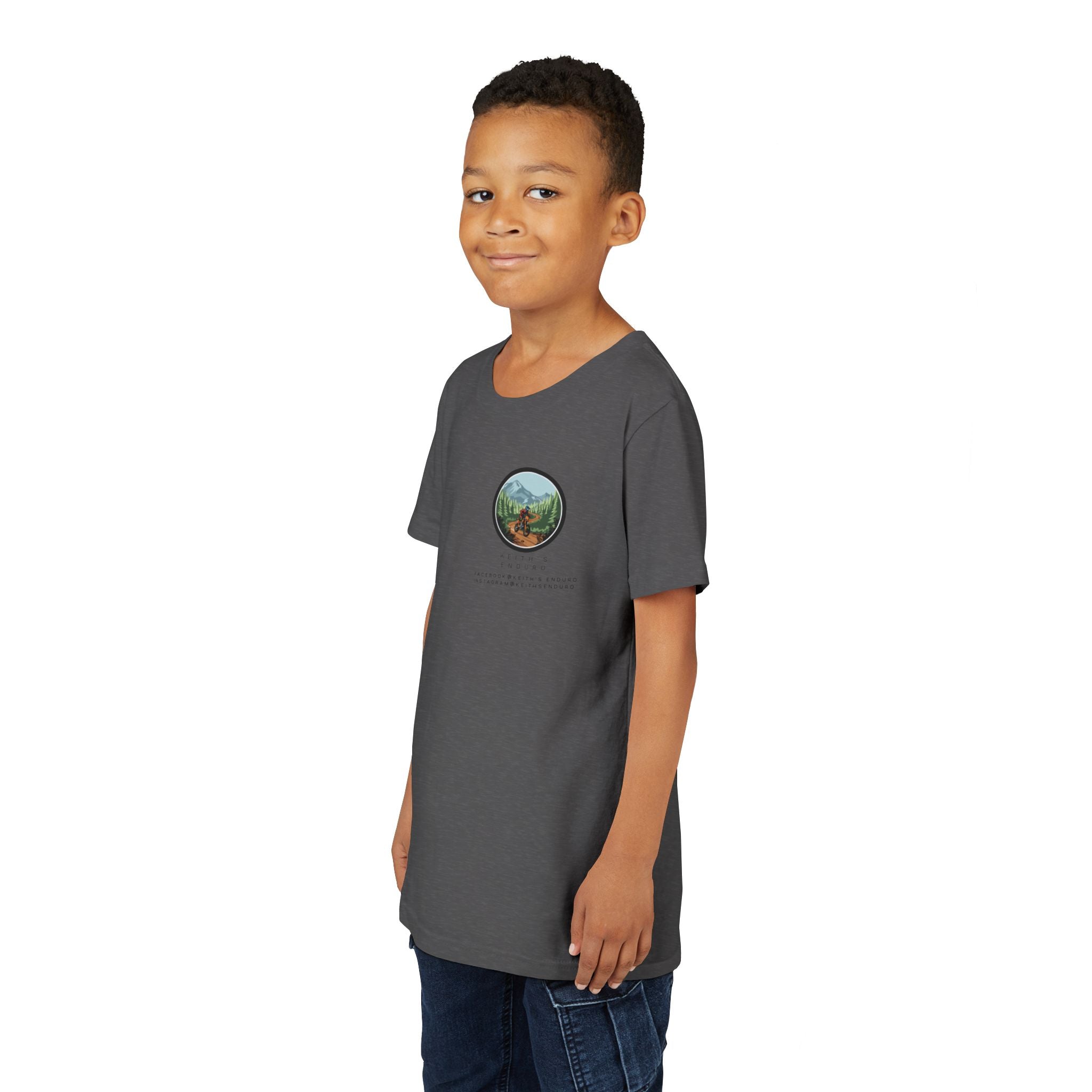 Youth Dirt Bike Tee — "Never Stop Trying and Don't Quit" Motivational Motocross Shirt