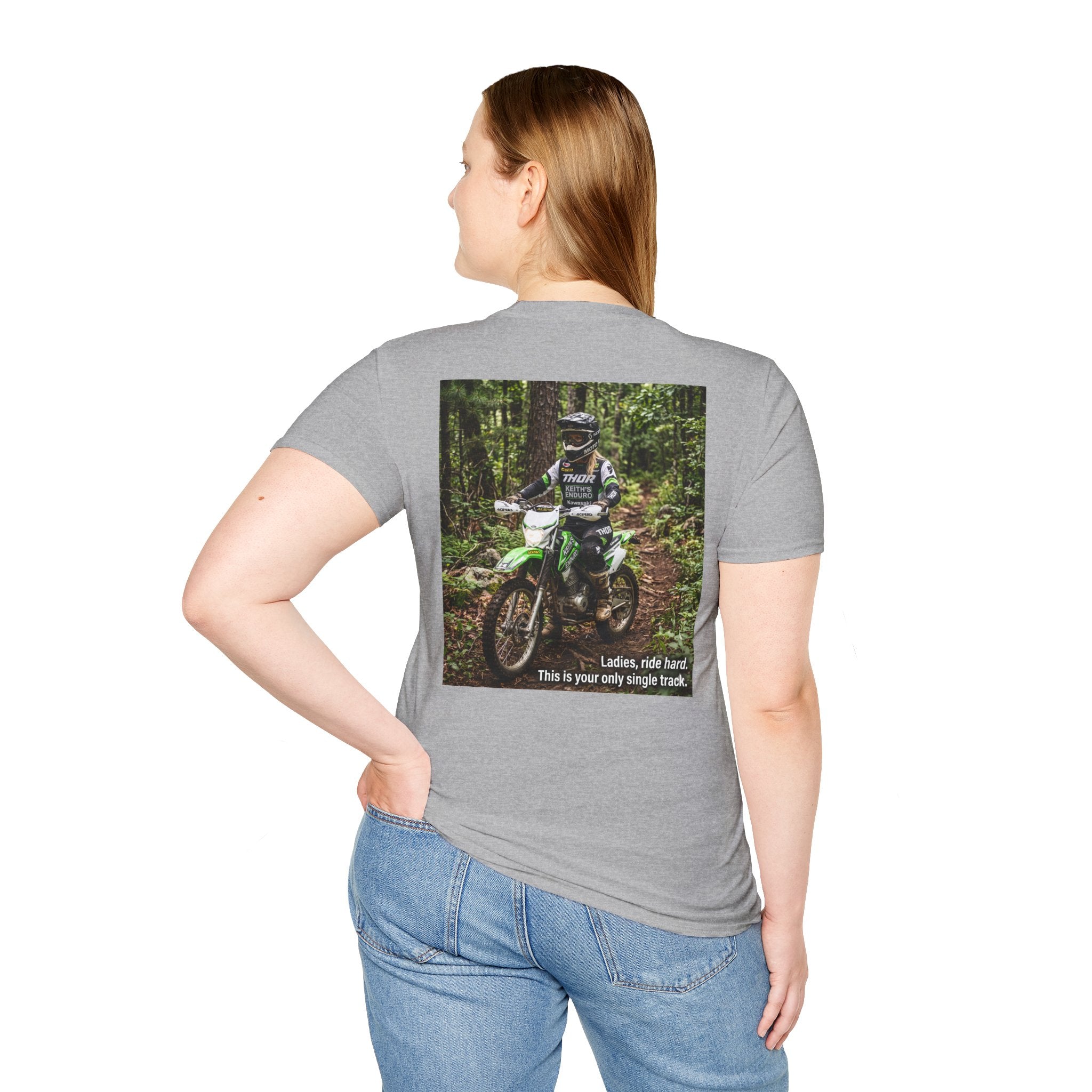 Women's Dirt Bike T-Shirt — "Ladies, ride hard" Tee