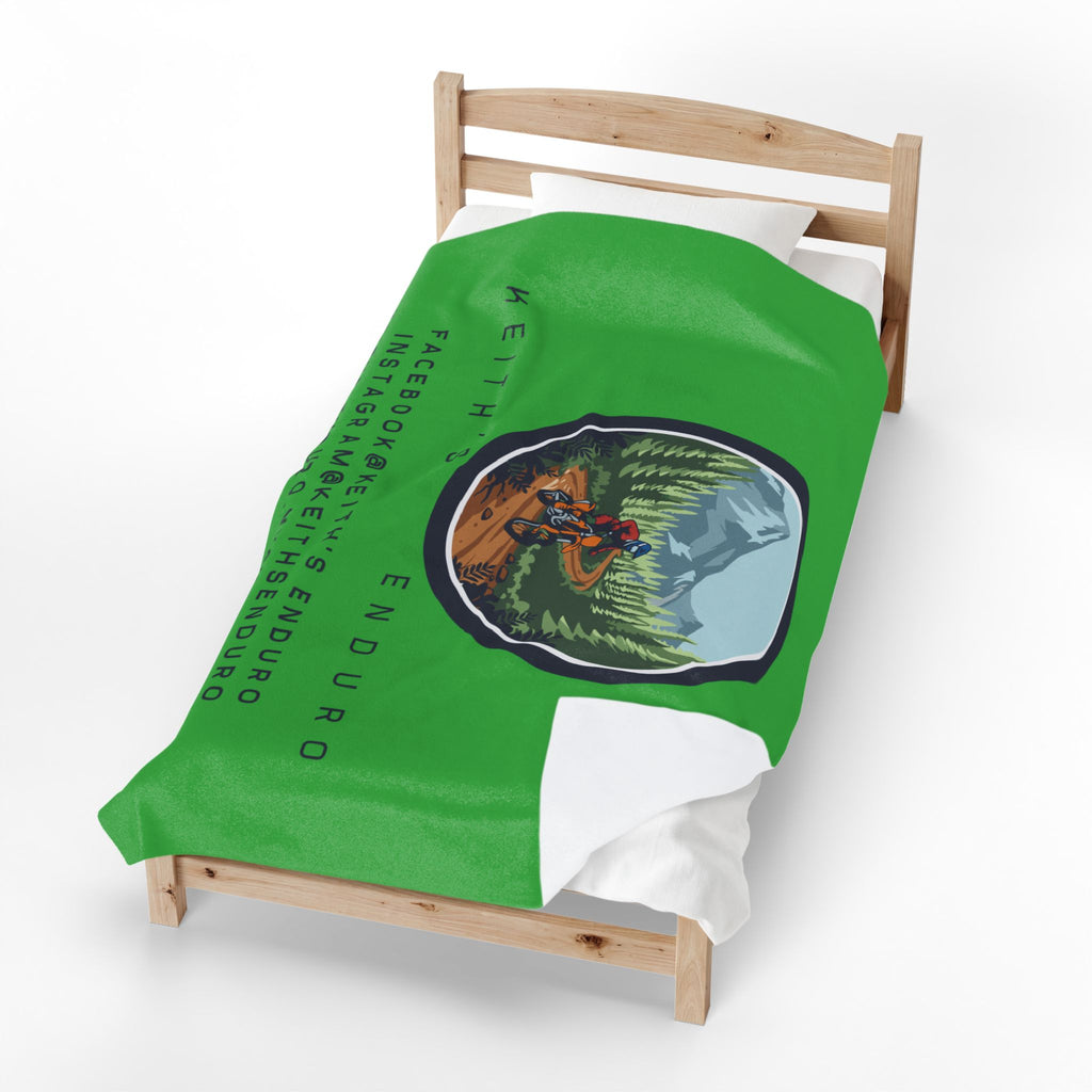 Enduro Motorcycle Velveteen Plush Blanket — Keith's Enduro design
