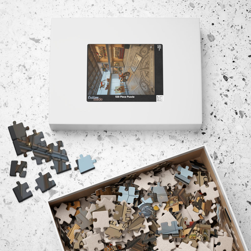 Motorcycle Garage Puzzle - Dream Workshop Scene Jigsaw puzzle "She can have the rest of the house" (110/252/520/1014 pcs)