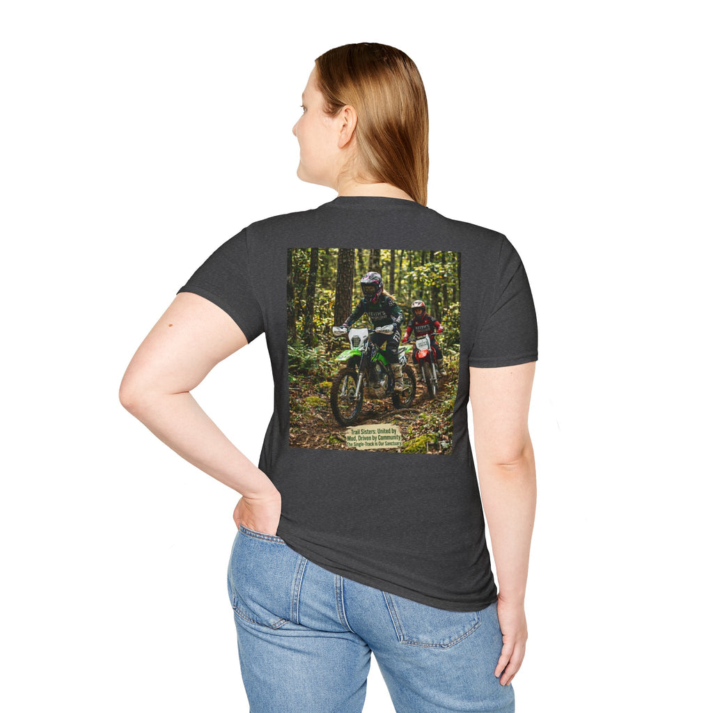 Women's dirt bike T-Shirt — "Trail Sisters" graphic Dirt Bike Tee
