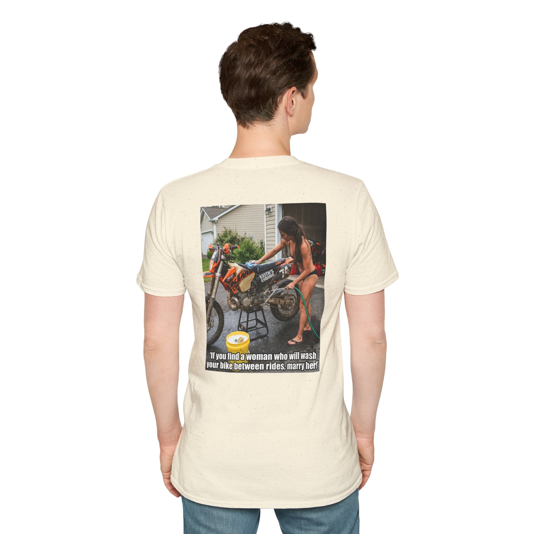 Motorcycle Wash Tee — "If you find a woman who will wash your bike between rides, marry her"