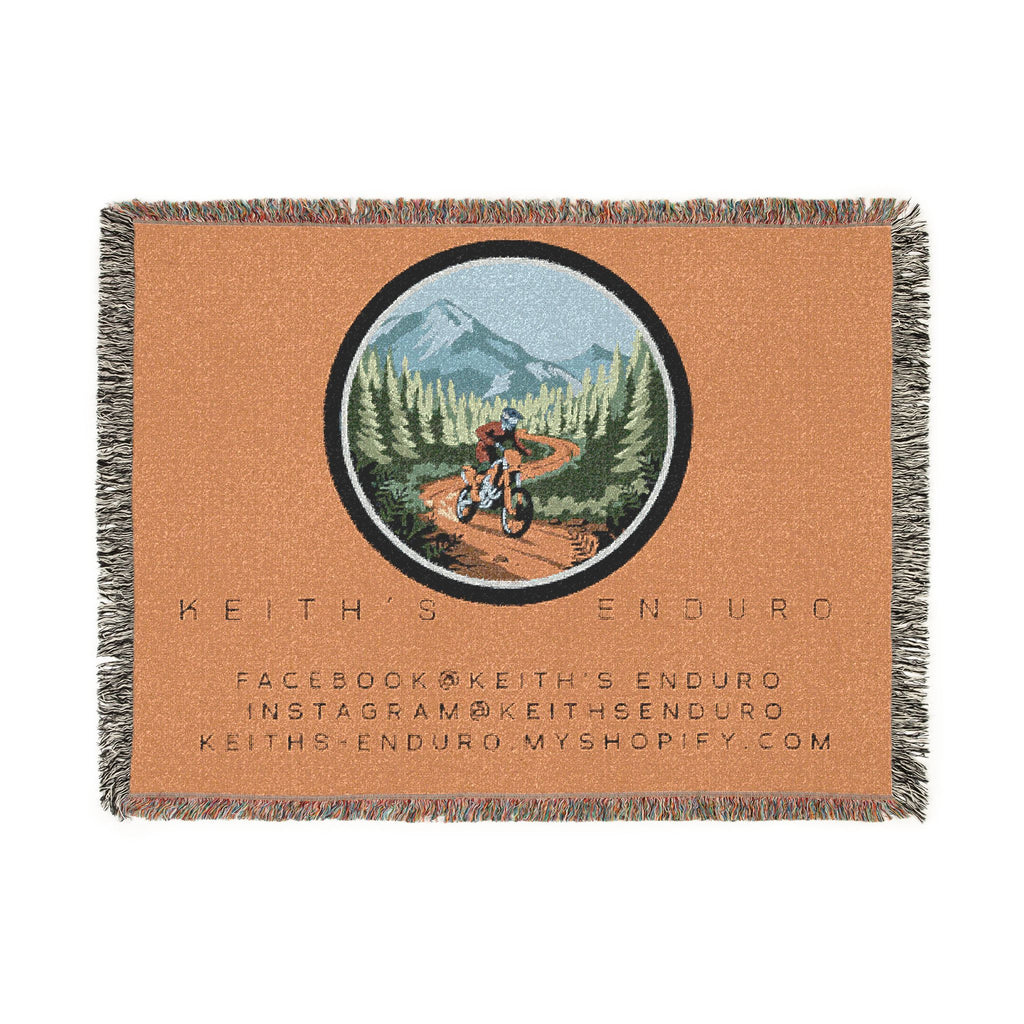 Woven Blanket —  Dirt Bike Camping Throw (Keith's Enduro)
