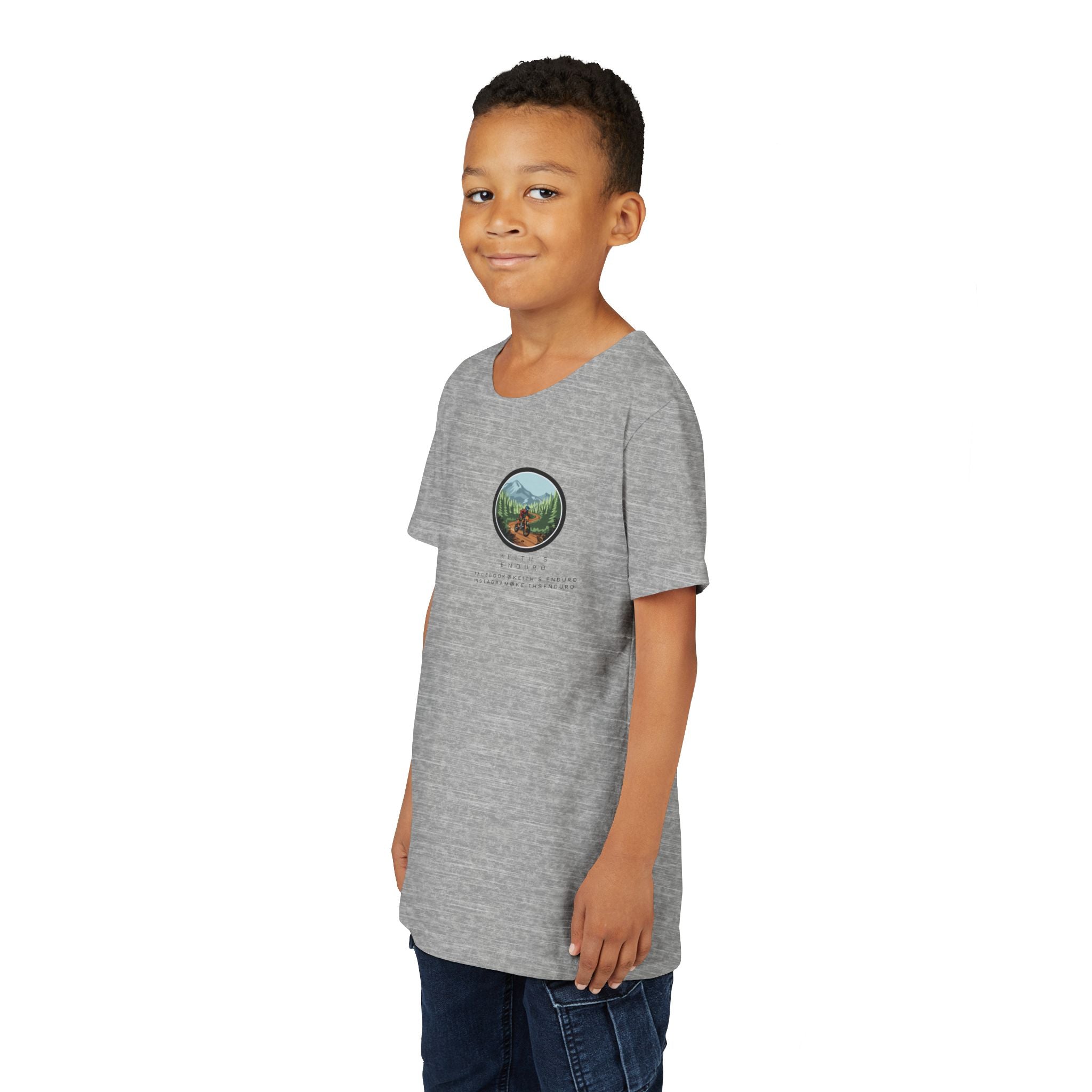 Youth Dirt Bike Tee — "Never Stop Trying and Don't Quit" Motivational Motocross Shirt