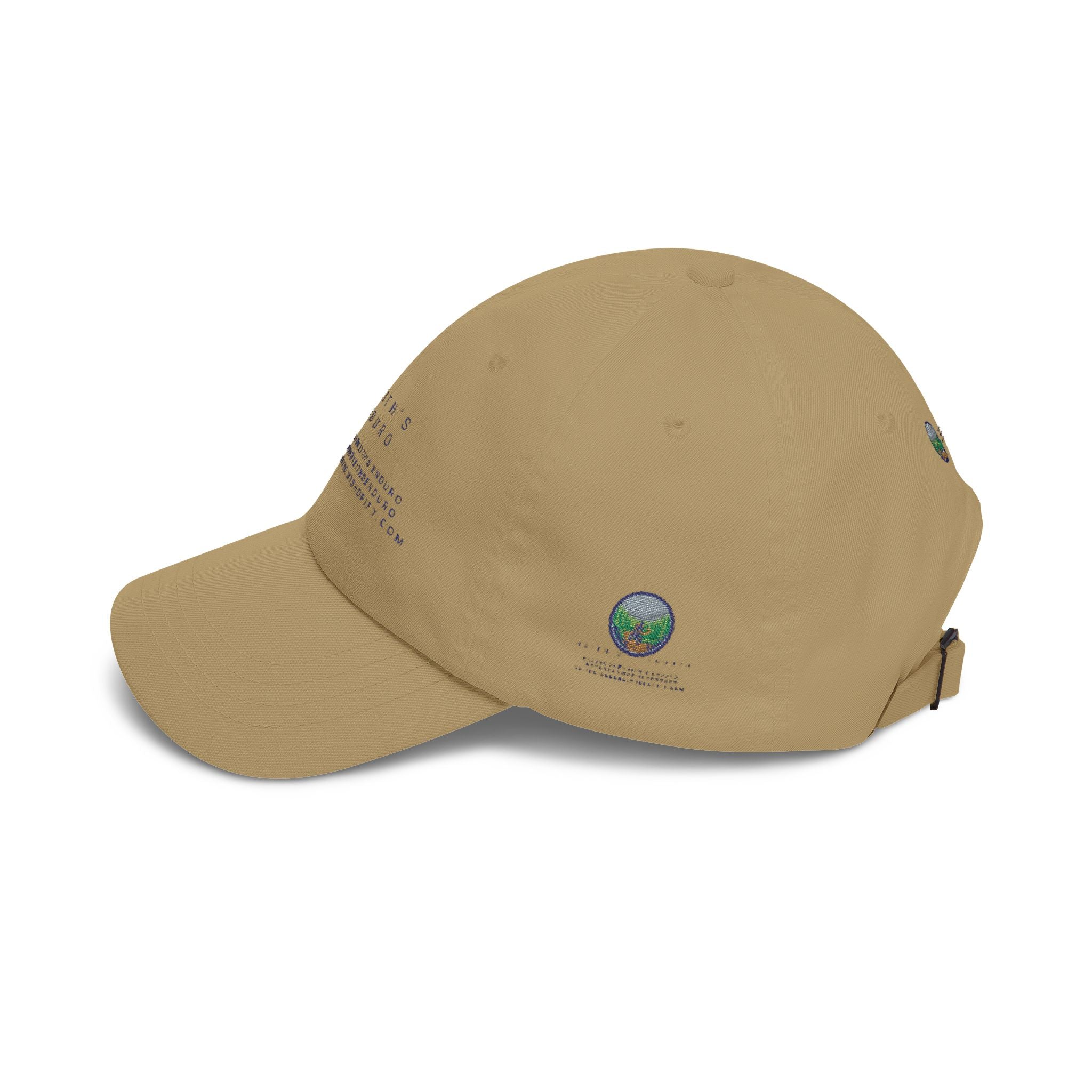 Dad Cap — Keith’s Enduro Logo Embroidered White Baseball Hat