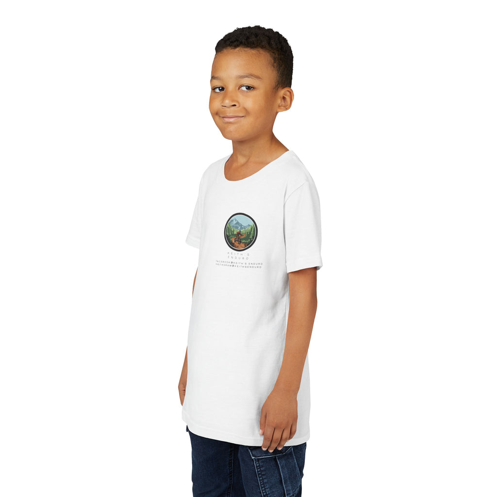 Youth Dirt Bike Tee — "Never Stop Trying and Don't Quit" Motivational Motocross Shirt