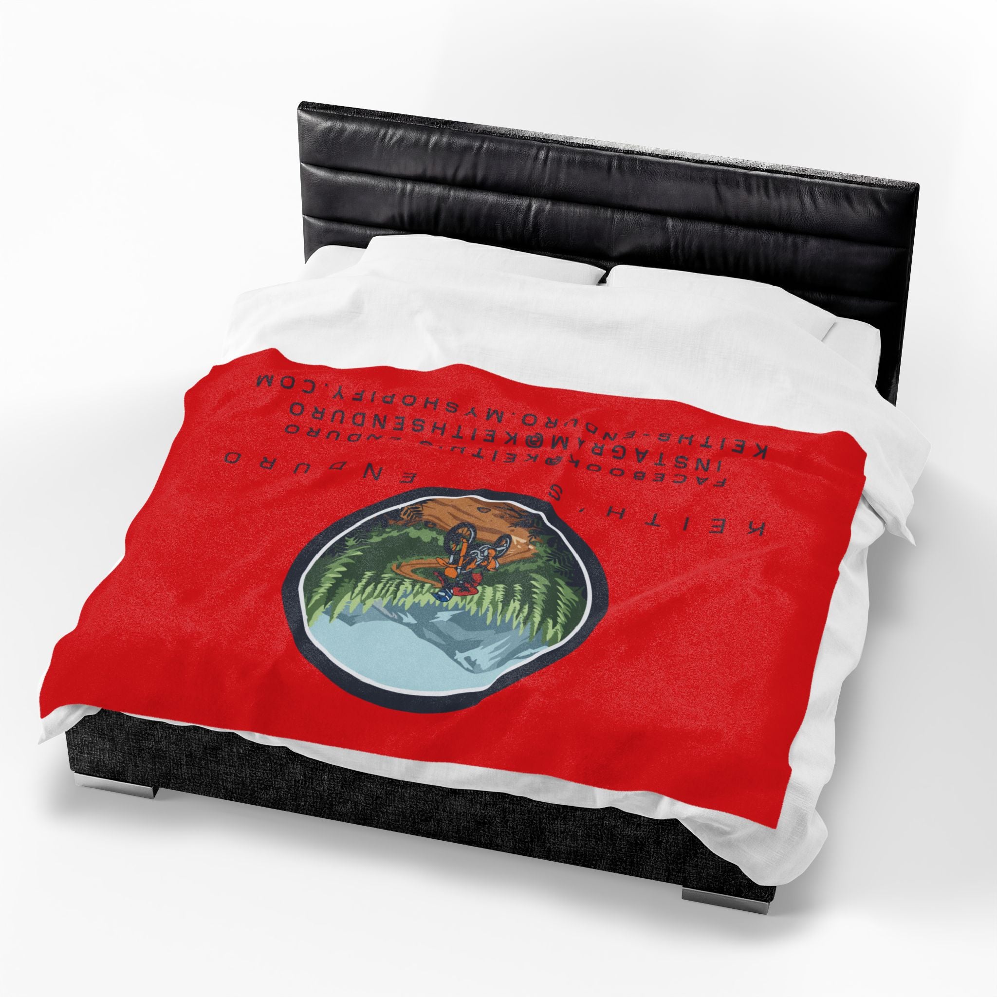 Enduro Motorcycle Velveteen Plush Blanket — Keith's Enduro Logo Throw