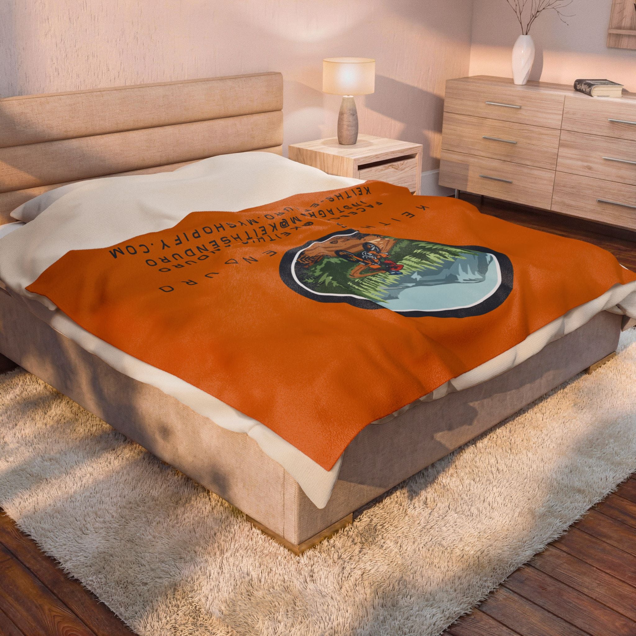Plush Blanket — Keith's Enduro Dirt Biking Logo Throw