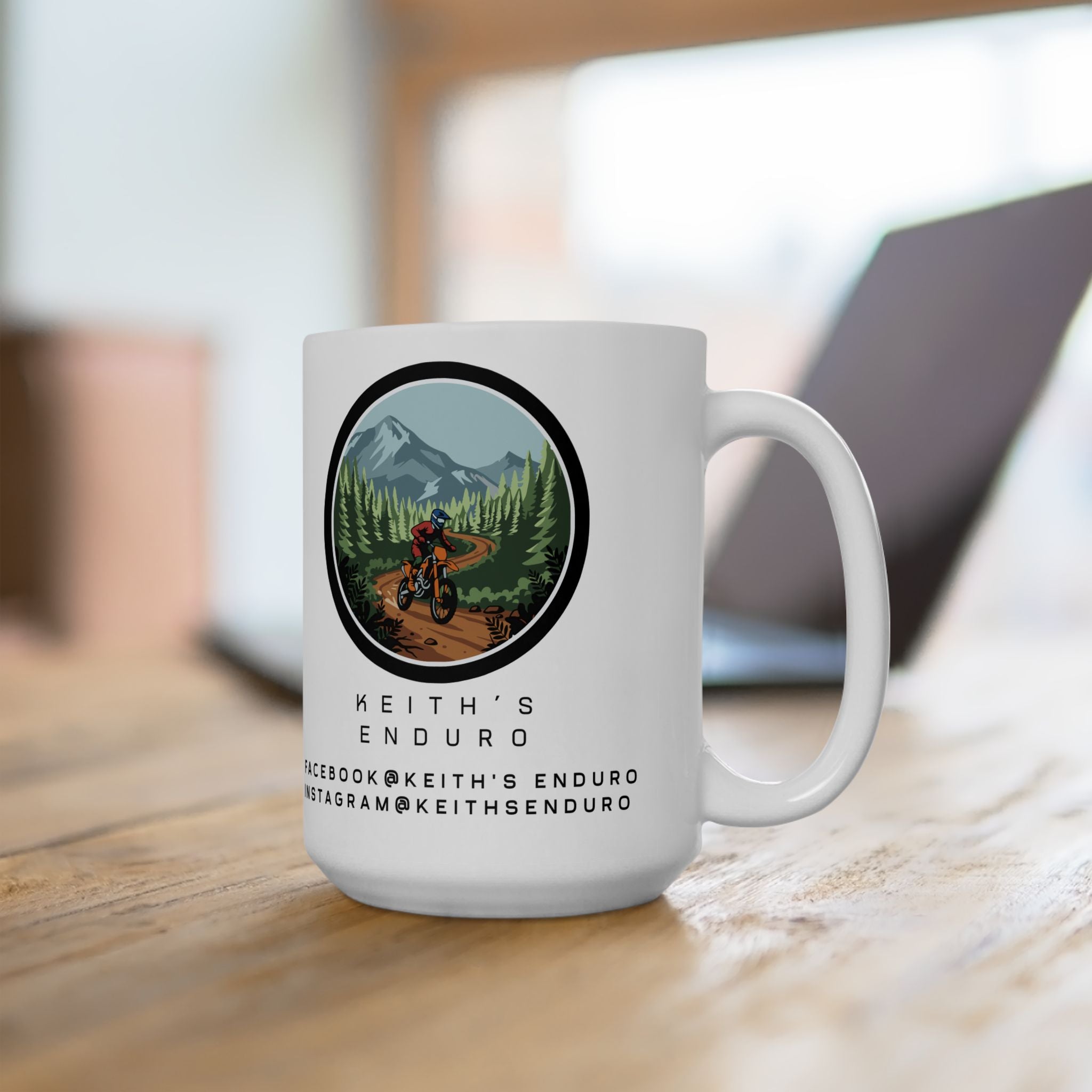 Enduro Dirt Biker Ceramic Mug – Keith’s Enduro Coffee Cup (11oz & 15oz)