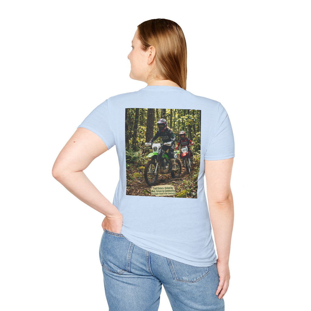 Women's dirt bike T-Shirt — "Trail Sisters" graphic Dirt Bike Tee