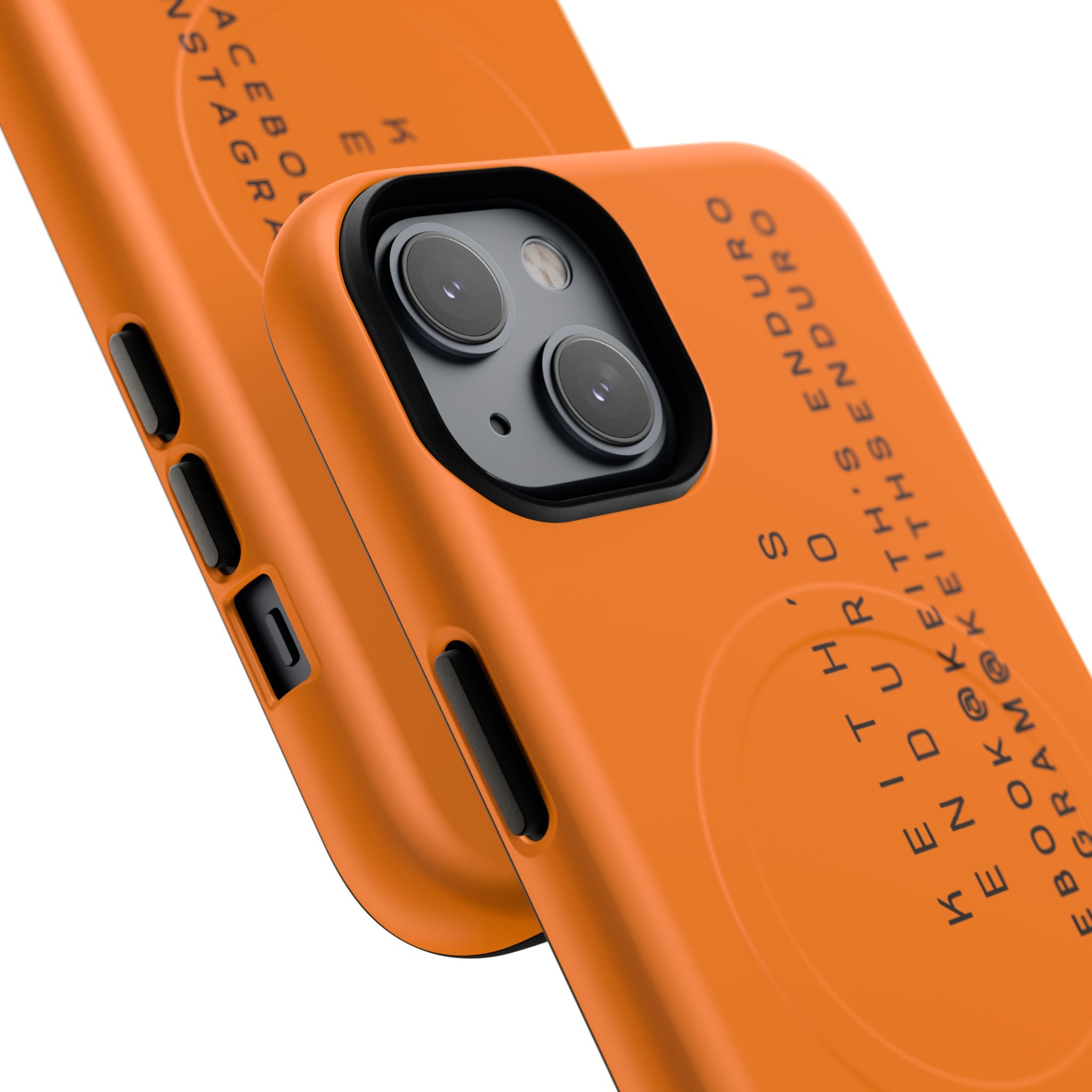 Tough Magnetic Phone Case — Orange Adventure Design with ‘Keith’s Enduro’ Logo
